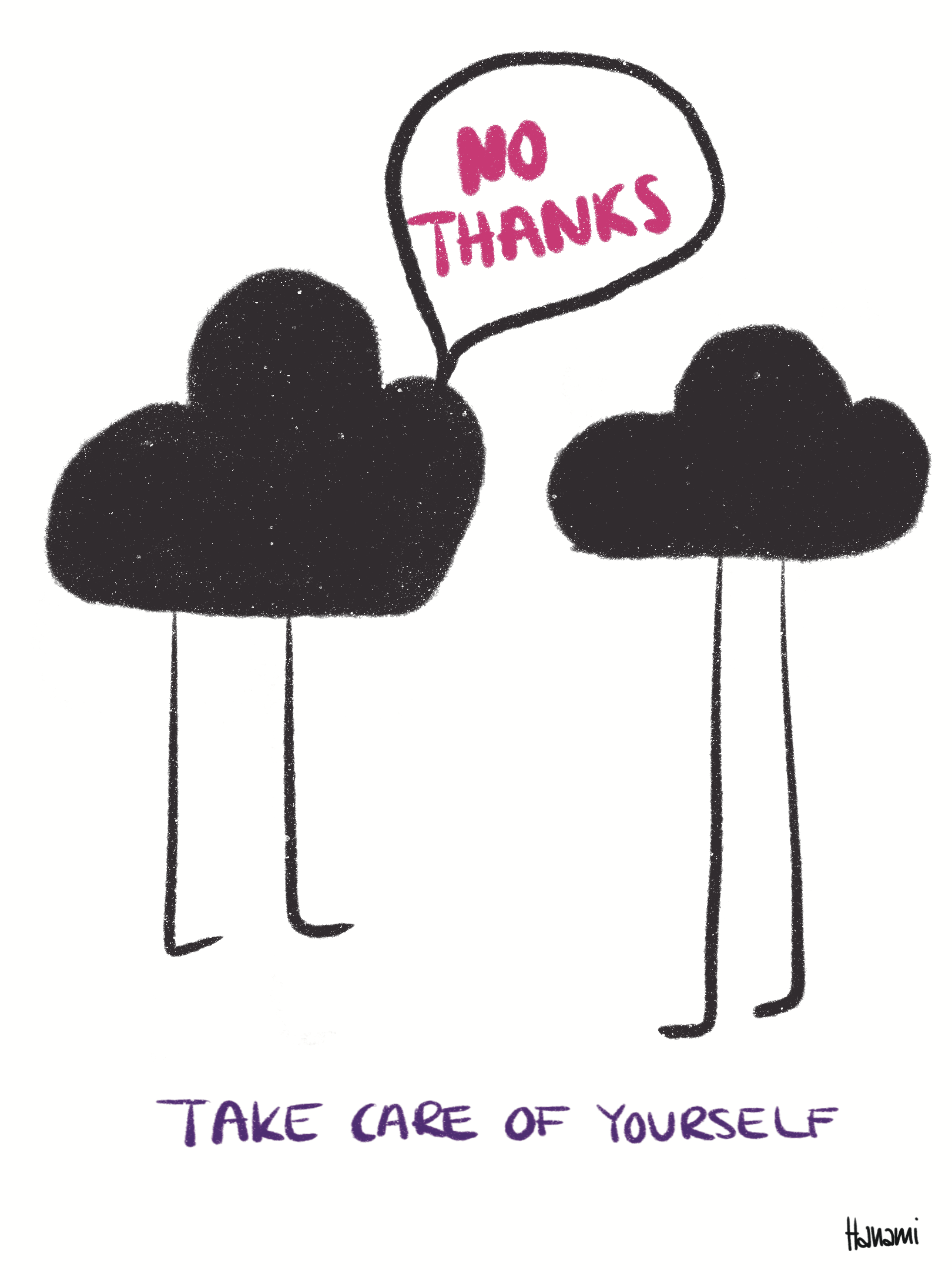 Postkarte Black Cloud - No, thanks