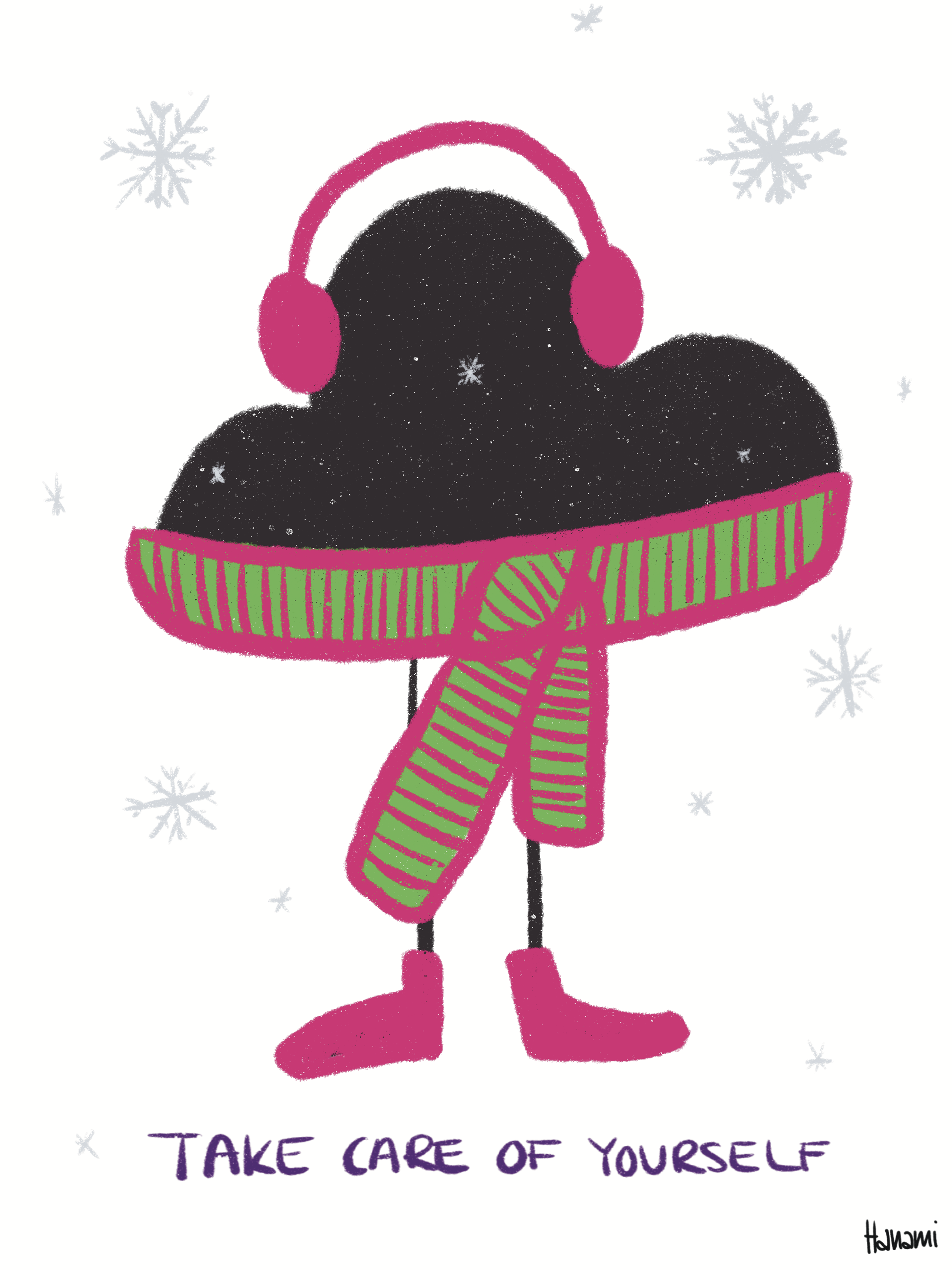 Postkarte Black Cloud - Schnee