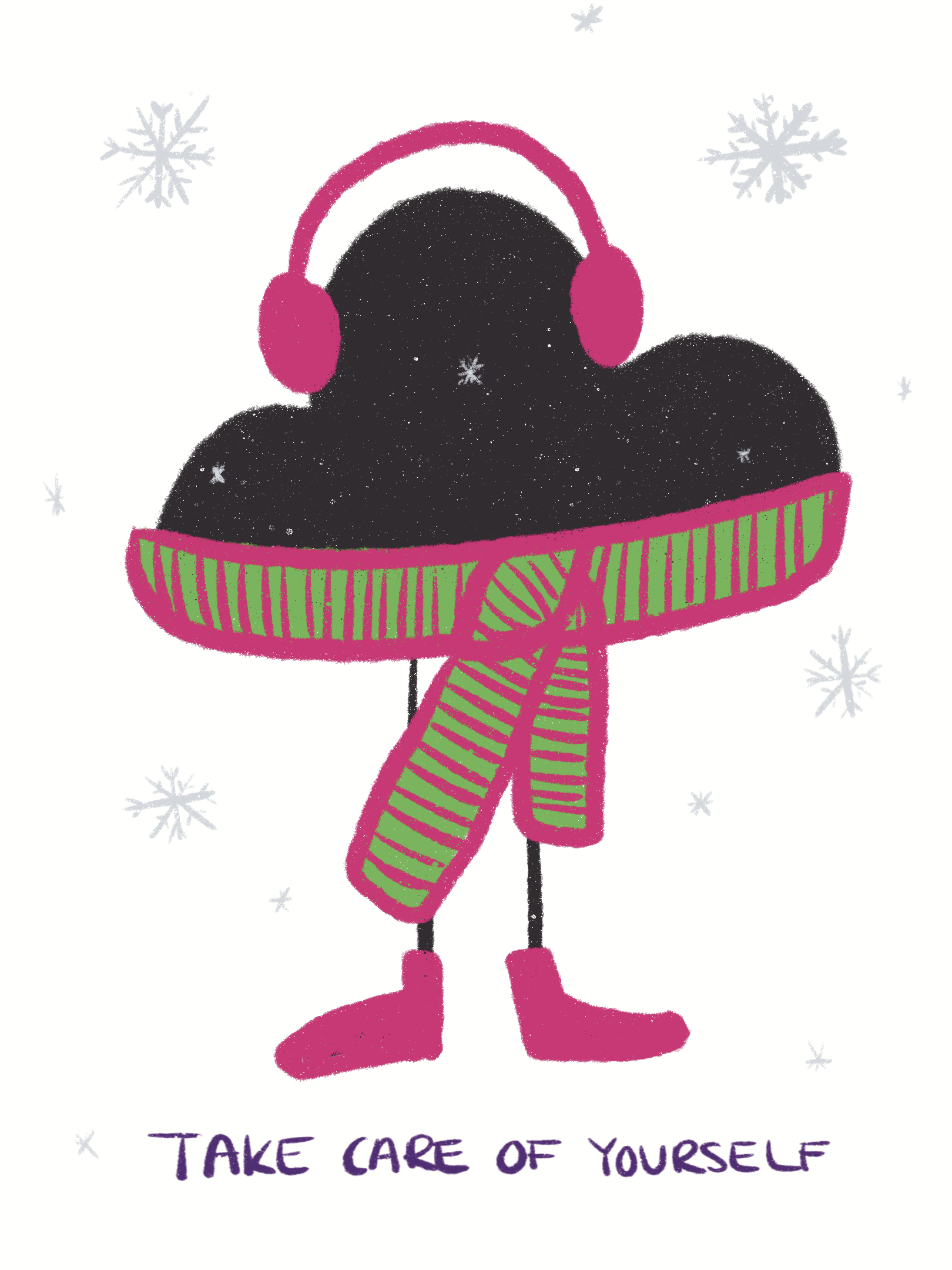 Postkarte Black Cloud - Schnee