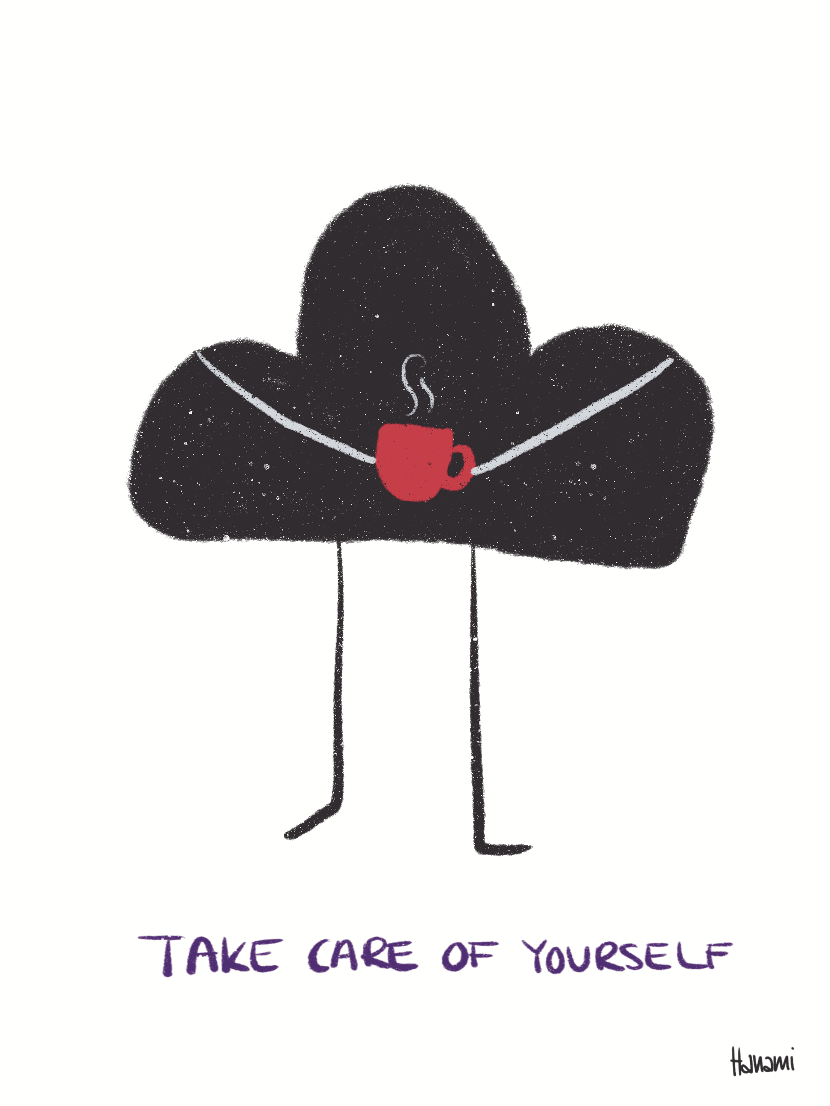 Postkarte Black Cloud - Heißgetränk