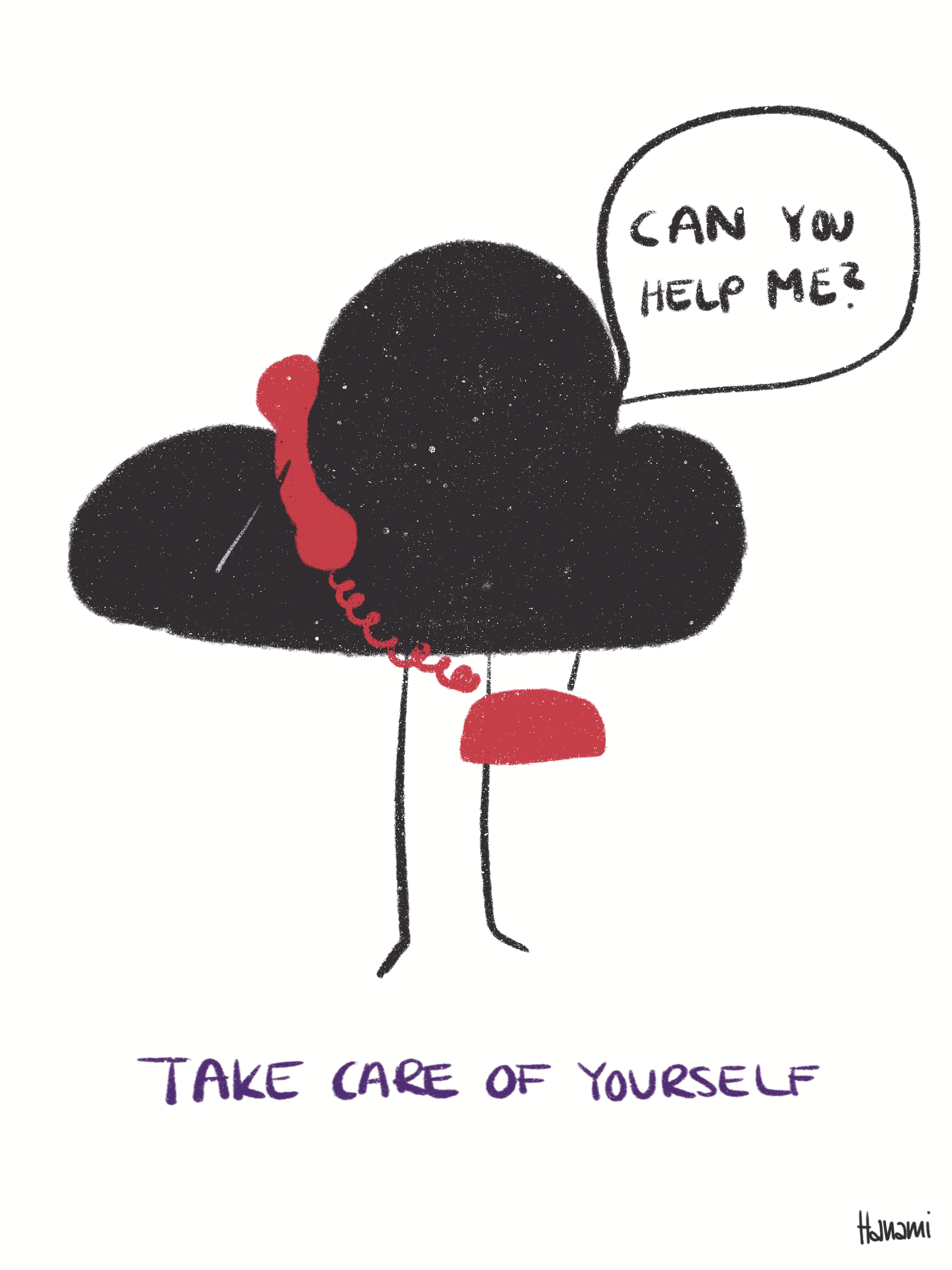 Postkarte Black Cloud - Can you help me?