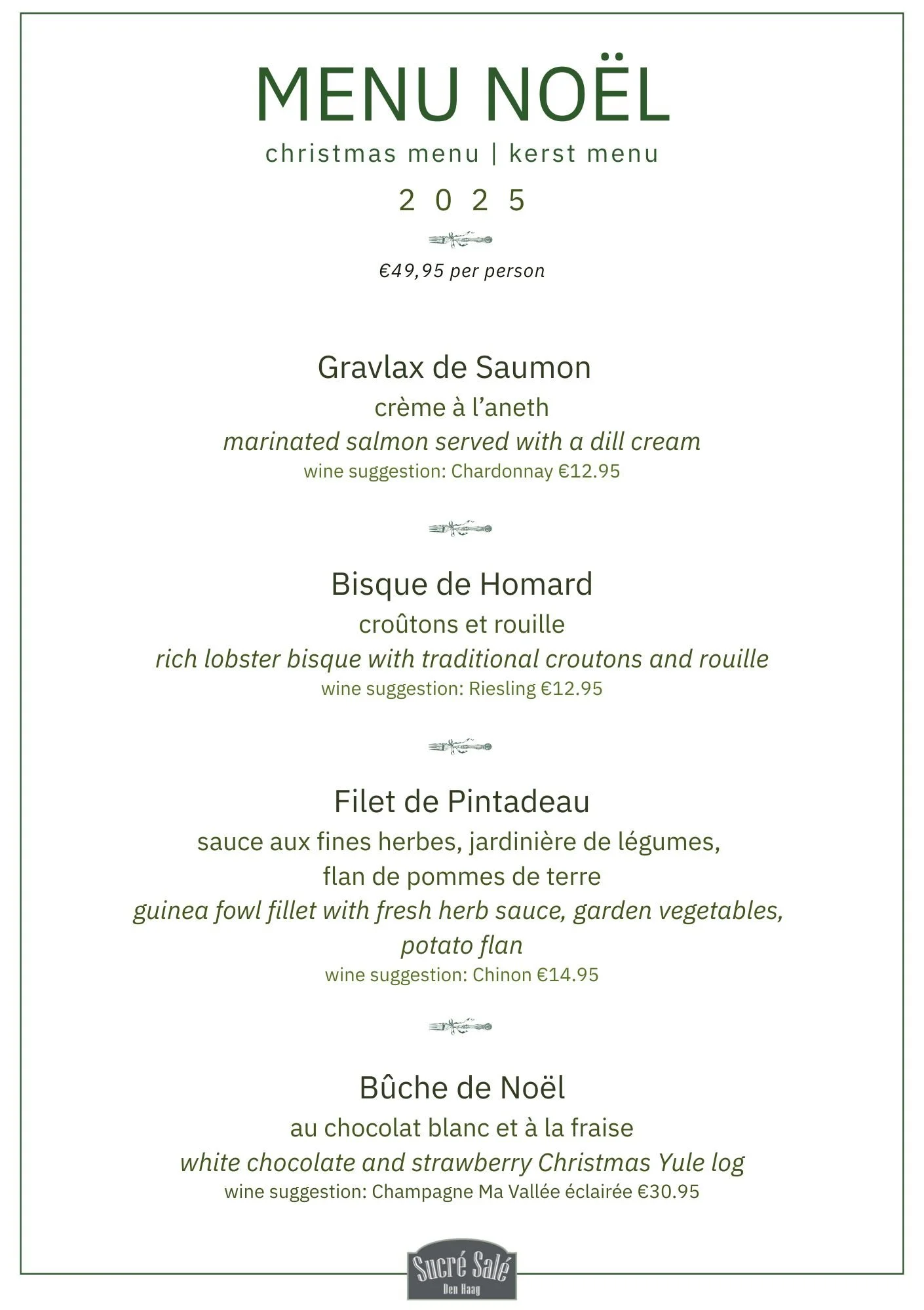 Christmas Menu (p.p)