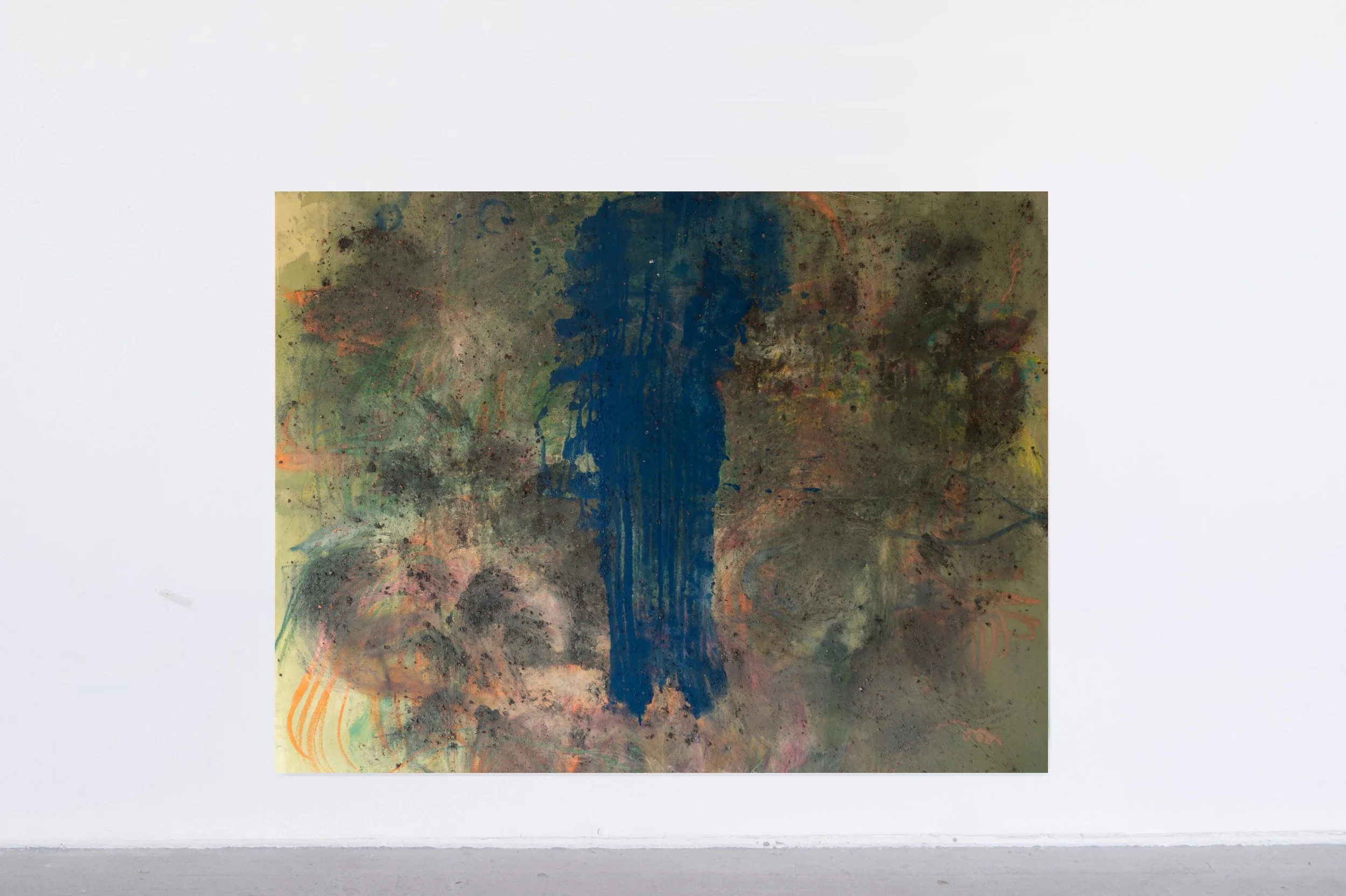 Out of body.  Bark and acrylic paint on canvas. 2025