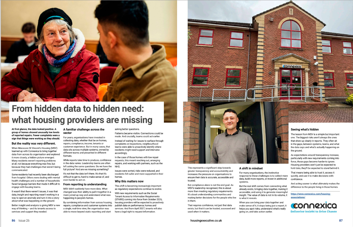 From Hidden Data to hidden need - Connexica Feature in Housing Executive Magazine 