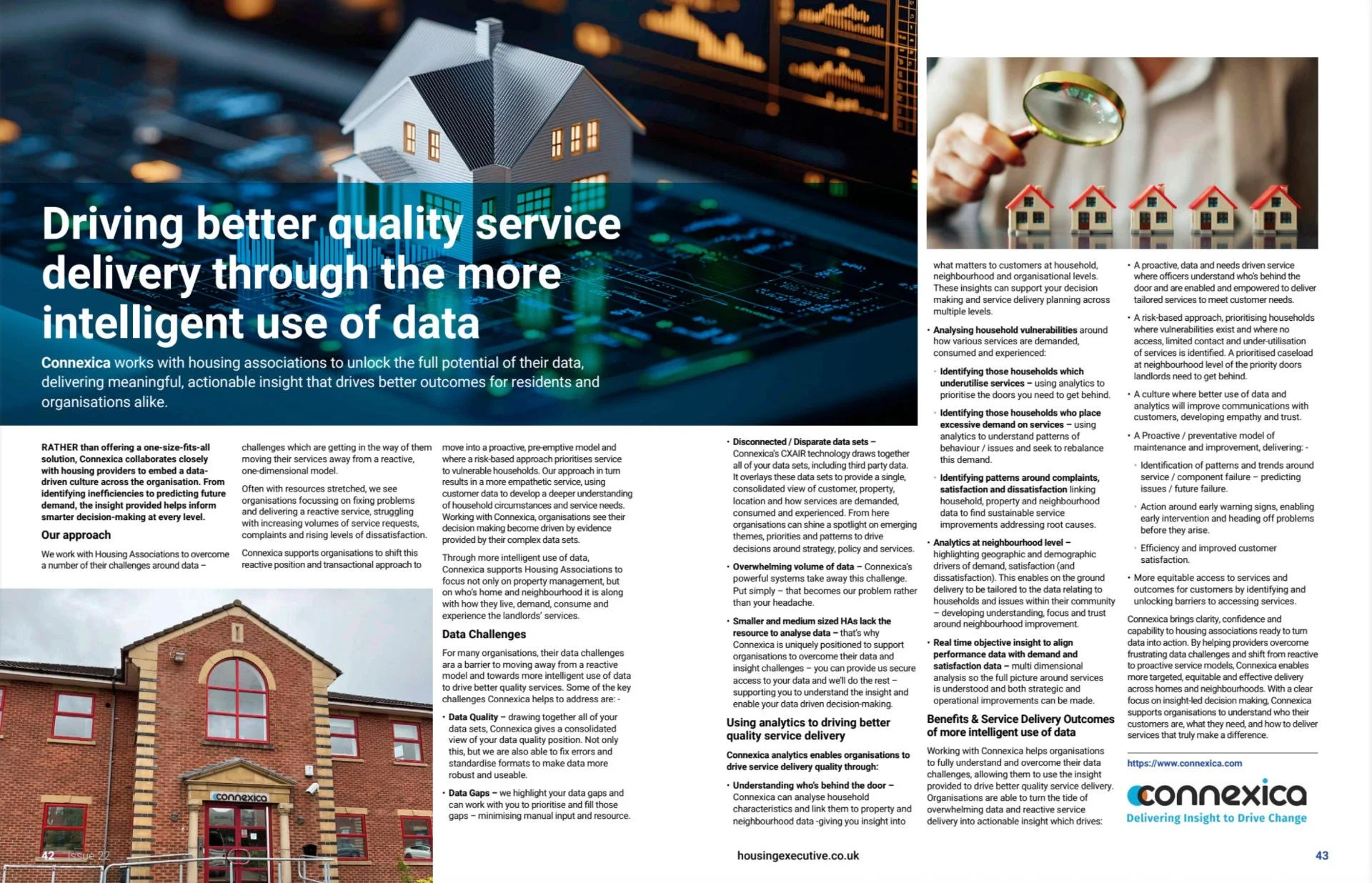 An image showing Connexica's entry in the latest edition of the Housing Executive Magazine