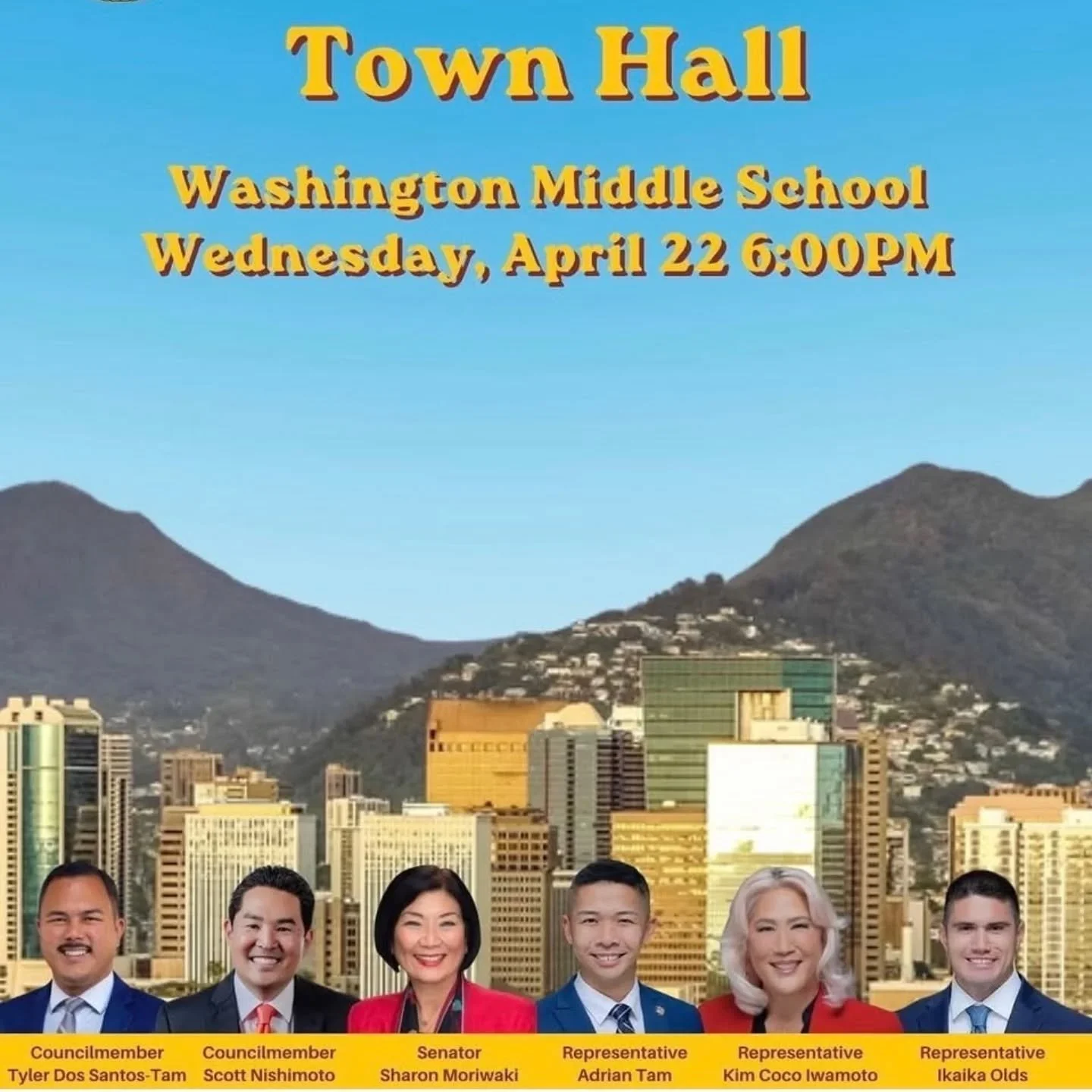 Town halls, like our Neighborhood Board meetings, are where we meet our electeds and raise our issues face-to-face. If you're also interested in learning more about the concerns of our neighbors and sharing your issues, join me at Washington Middle t