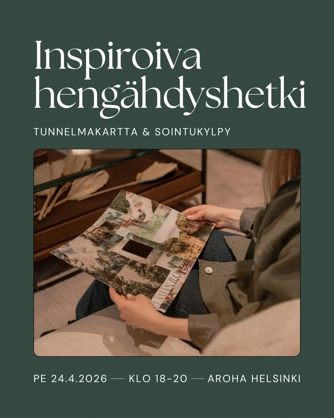 Kutsumme sut ottamaan irtioton arjesta inspiroivaan heng&auml;hdyshetkeen pe 24.4.2026! 🫶🏼✨

Ty&ouml;paja j&auml;rjestet&auml;&auml;n @arohahelsinki kauniissa tilassa, johon saapuessasi tuntuu v&auml;litt&ouml;m&auml;sti kuin olisit minilomalla jos