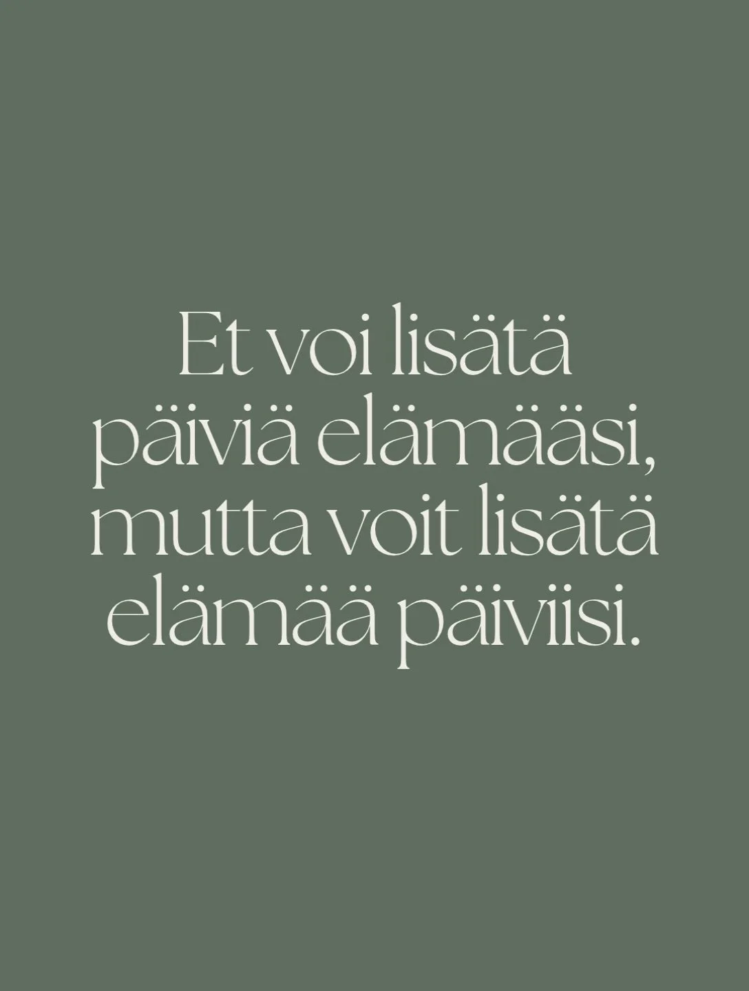T&auml;&auml; on ihan mun lempilausahdus ✨ Oon pohtinu, ett&auml; jos mua haastateltais johonkin lehteen ja kysytt&auml;is mun mottoa, niin kiteytt&auml;isin varmaan mun el&auml;m&auml;nfilosofian t&auml;h&auml;n lauseeseen. Miettiik&ouml; kukaan muu