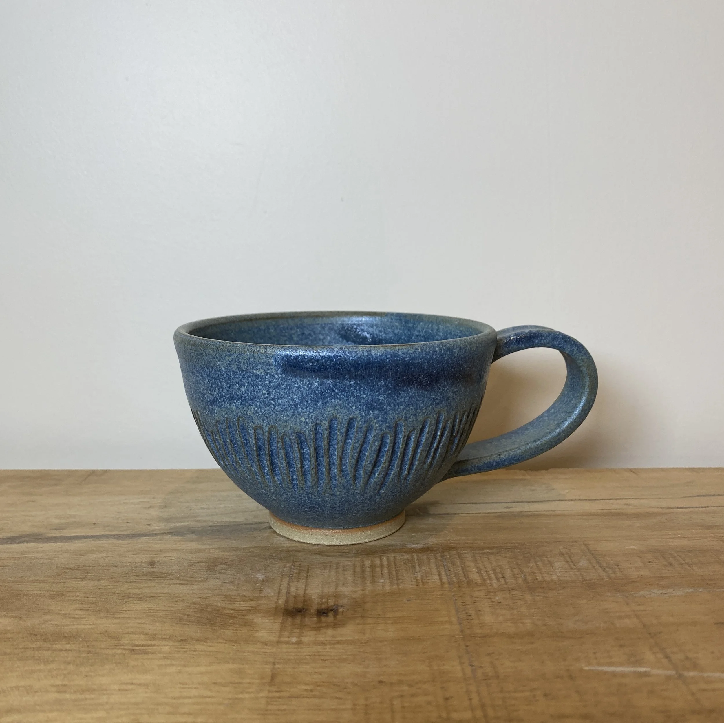 Blue cappuccino cup