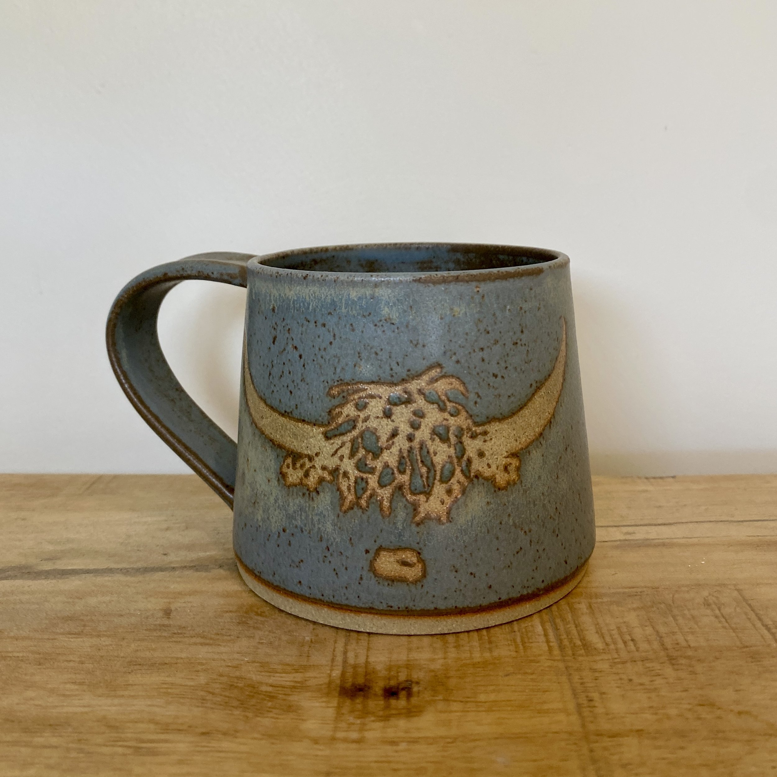 Granite highland cow mug