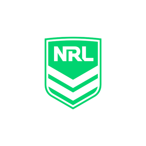 NRL logo in green and white featuring a shield design with three chevron lines.