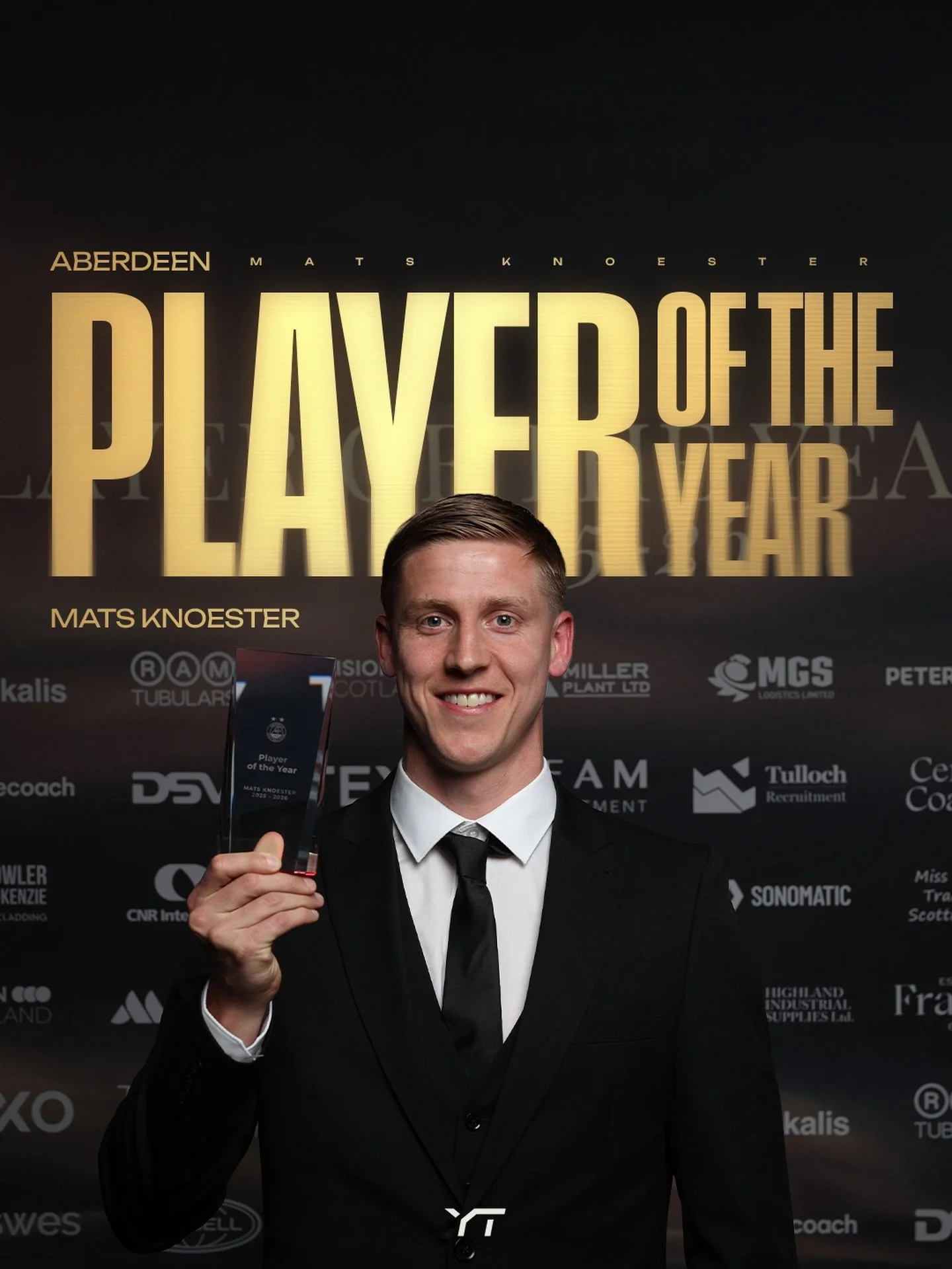 Player of the Year! Voted by both teammates and fans. 

Massive congratulations to Mats on this incredible achievement at Aberdeen. Fully deserved! 🏆