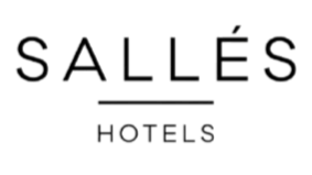 Logotipo con palabras SALLES y HOTELS en letra negra en fondo blanco.