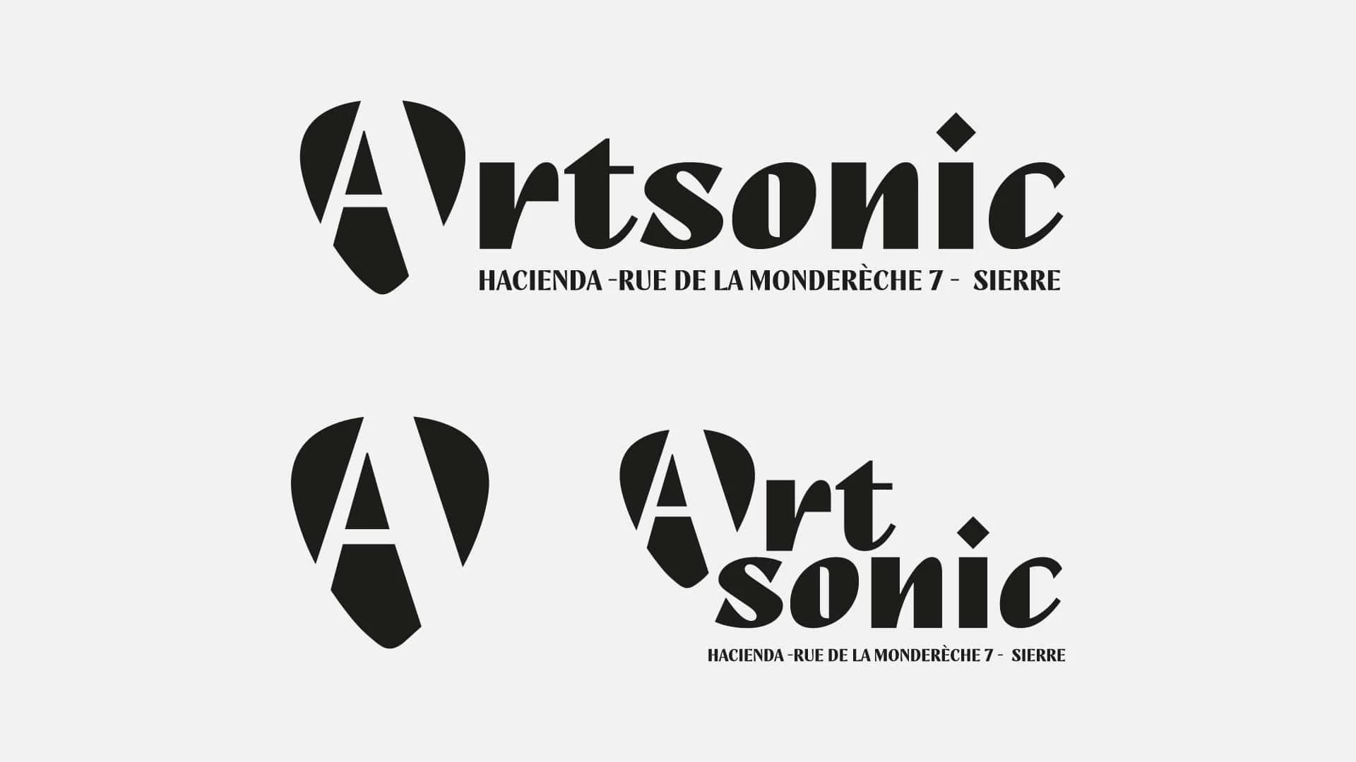 Un logo avec une typo rock n'roll et le monogramme.