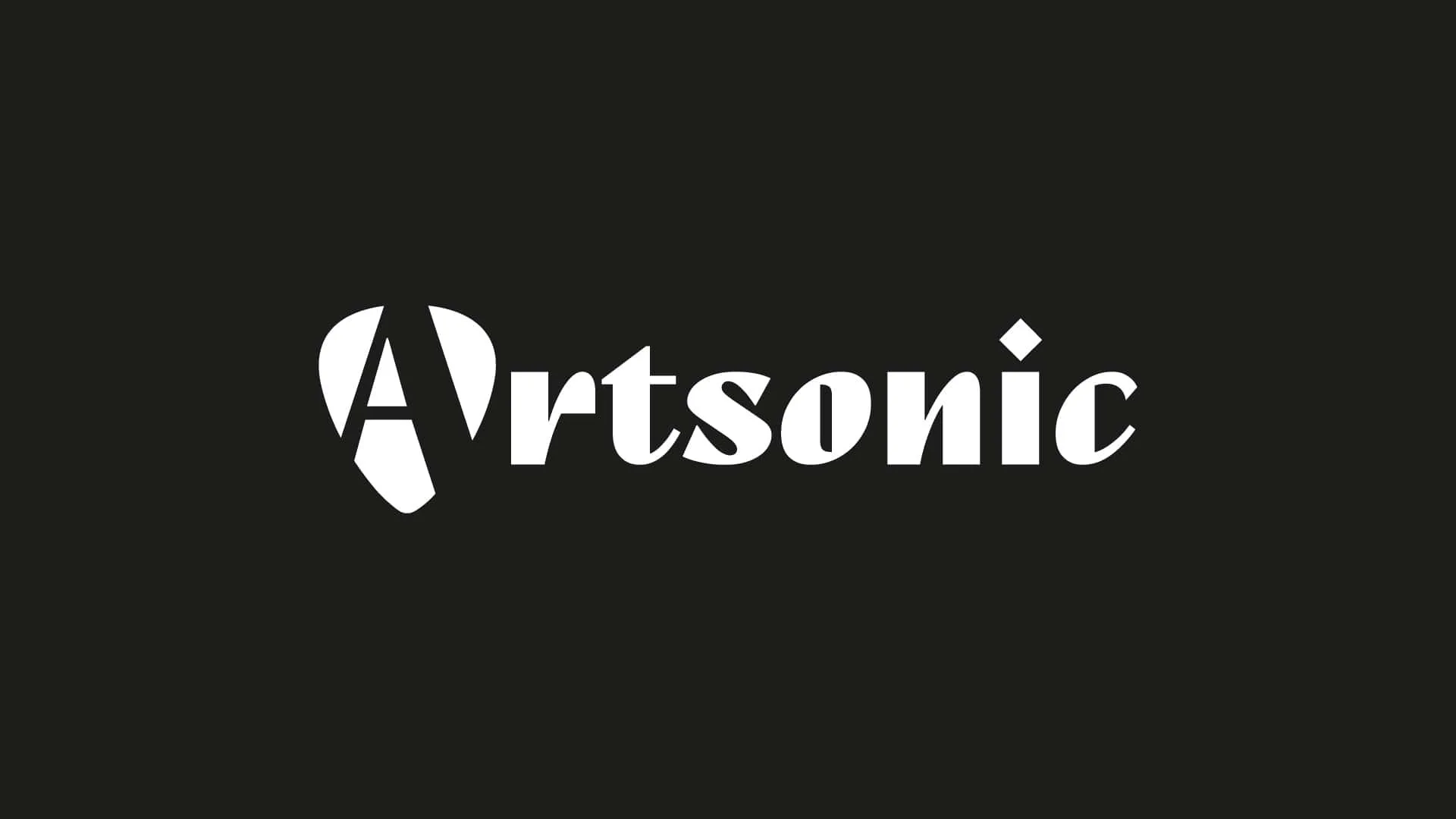 Un logo sobre et graphique pour artsonic. La lettre A devient un mediator de guitare