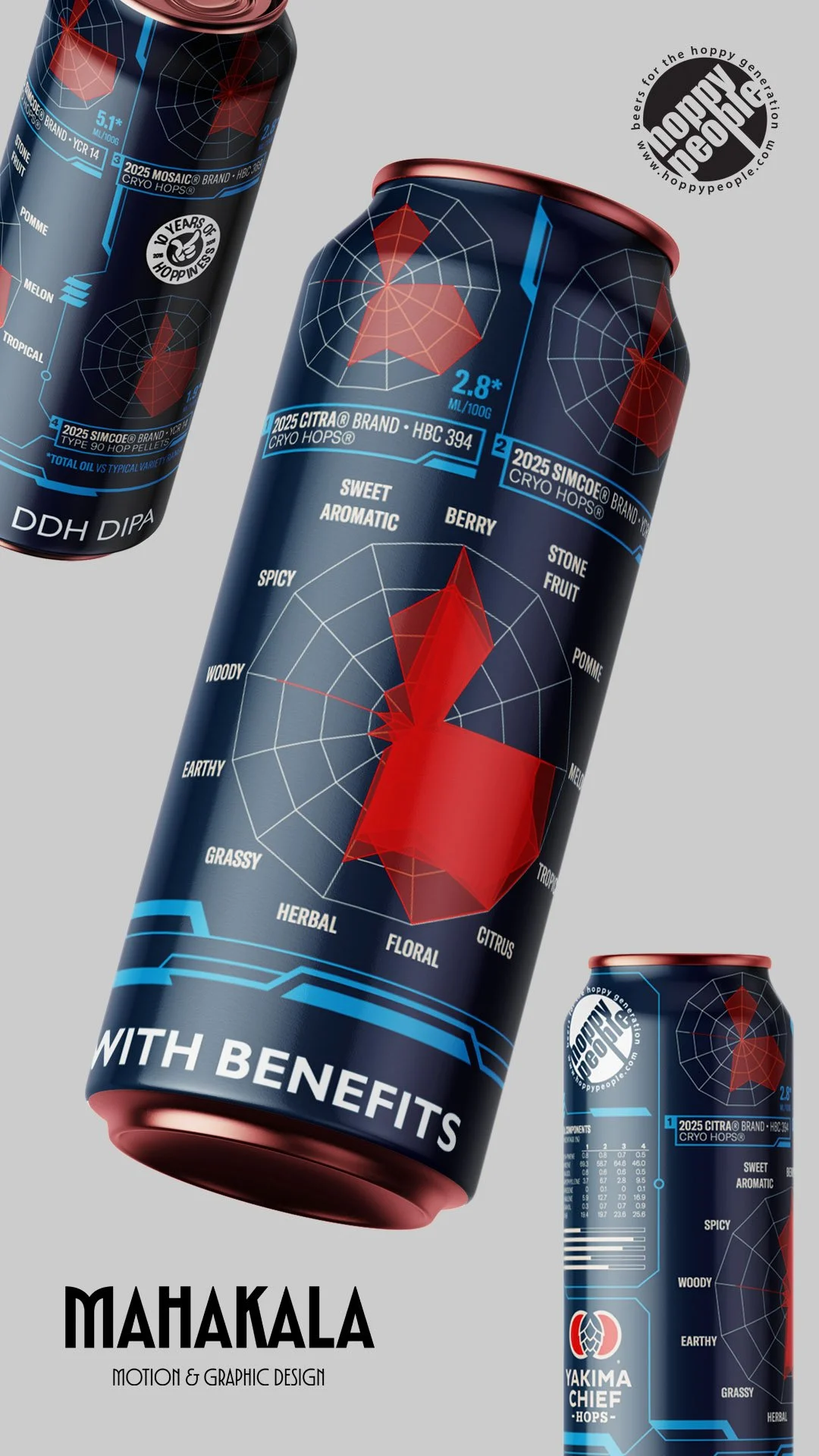 une étiquette de bière avec des roues gustative très graphique avec un style interface.