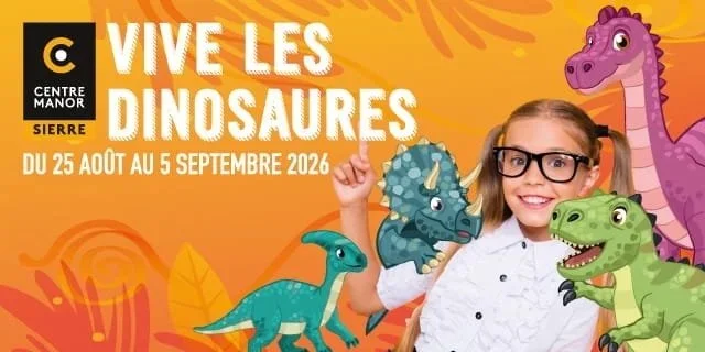 Une fille entouré par des dinosaures, Affiche de Mahakala pour Manor Centre