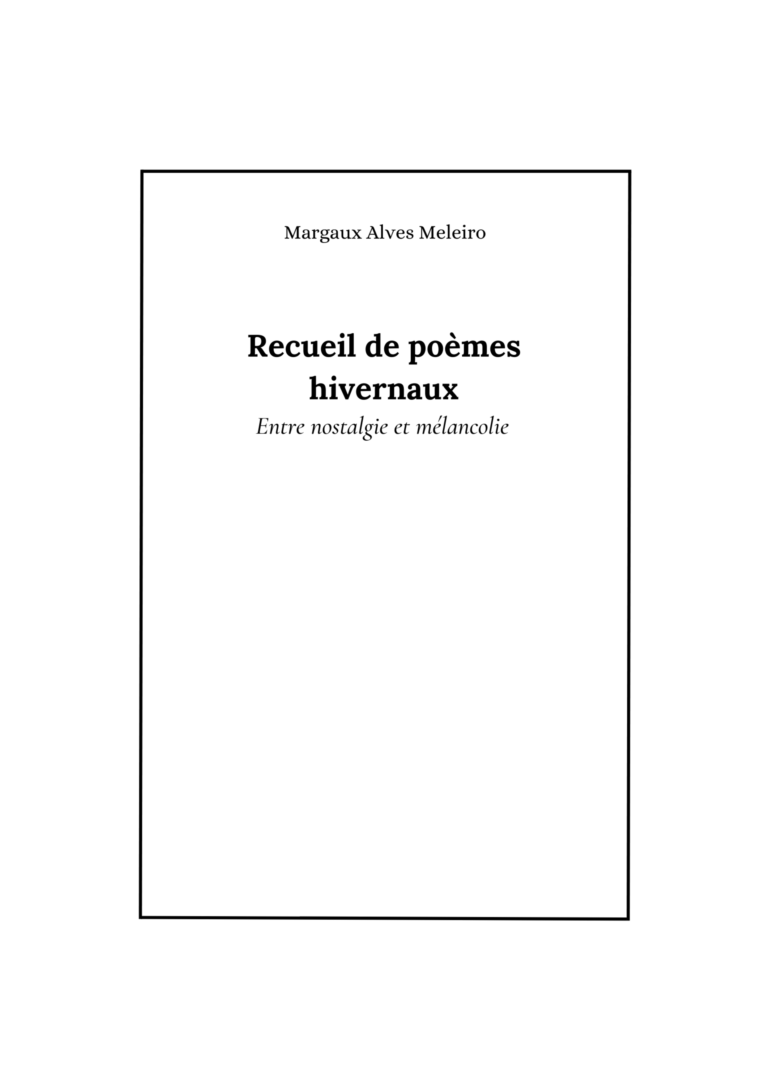 RECUEIL DE POEMES HIVERNAUX