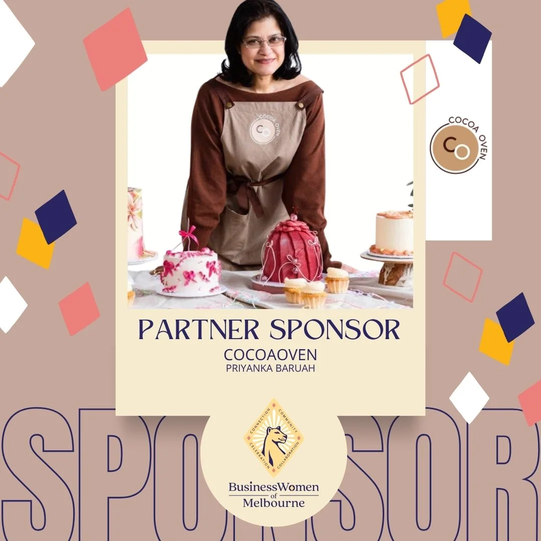 🦁 SPONSOR 🌹
Please welcome 𝗖𝗼𝗰𝗼𝗮 𝗢𝘃𝗲𝗻, proudly supporting BWOM's 2nd Birthday Celebration 🎂

Founded in 2019 by 𝗣𝗿𝗶𝘆𝗮𝗻𝗸𝗮, a Melbourne architect turned cake artist, Cocoa Oven is where cake meets creativity. Every dessert is crafte