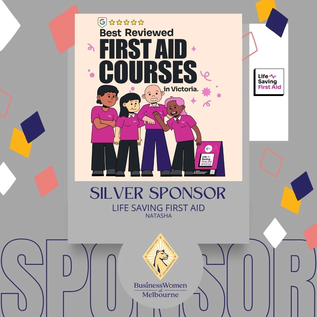 🦁 SILVER SPONSOR for BusinessWomen of Melbourne 🌹
Please welcome 𝗟𝗶𝗳𝗲 𝗦𝗮𝘃𝗶𝗻𝗴 𝗙𝗶𝗿𝘀𝘁 𝗔𝗶𝗱, proudly supporting BWOM's 2nd Birthday Celebrations as our Silver Sponsor.

Life Saving First Aid delivers practical, nationally recognised fi