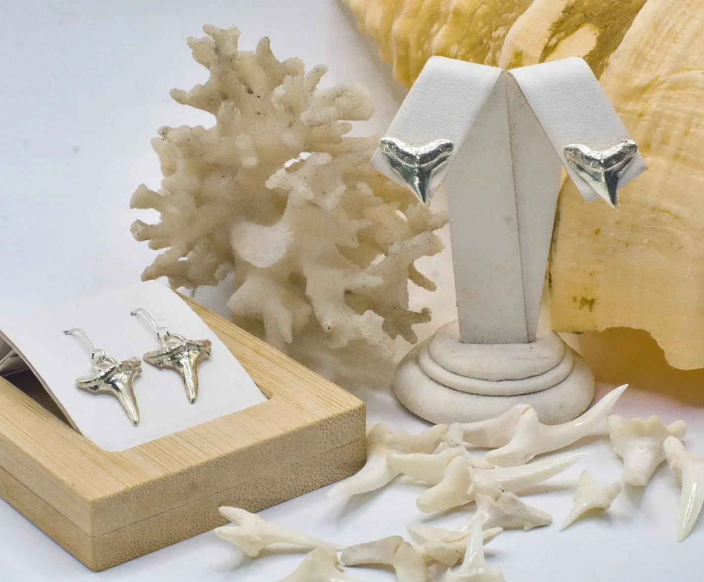 Real shark teeth, turned solid silver!
Hoops, studs, and dangley boys, all going up on the website soon! Stay tuned! 😁✌️