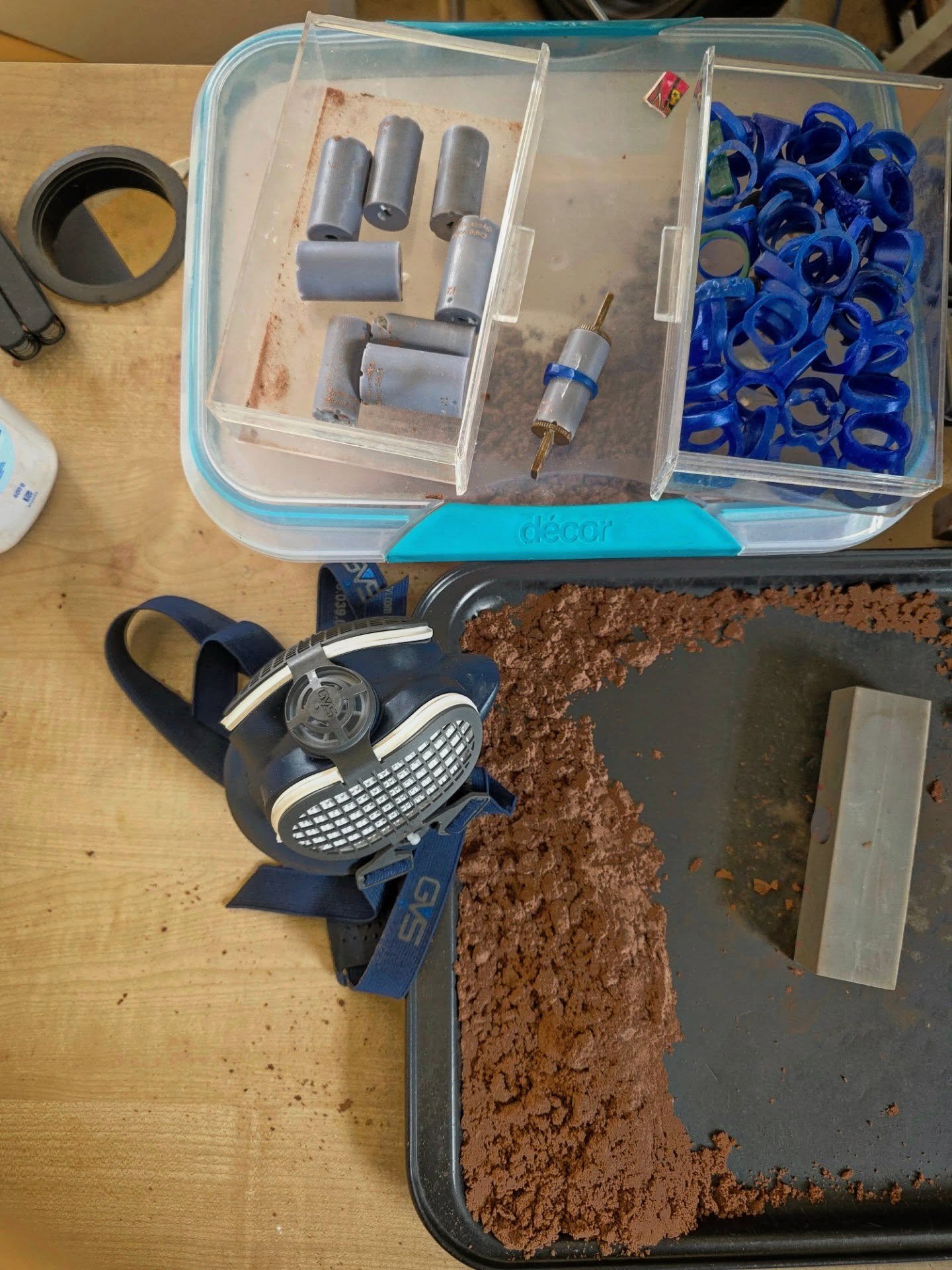 A morning in the life of a home studio jeweller.

Wake up. Coffee.
I've got a 1yr old puppy, so he needs to burn some fuel in the morning if I want any chance to get some work done. So off to the dog park we go.

Come home. Set up shop. 
If I don't h