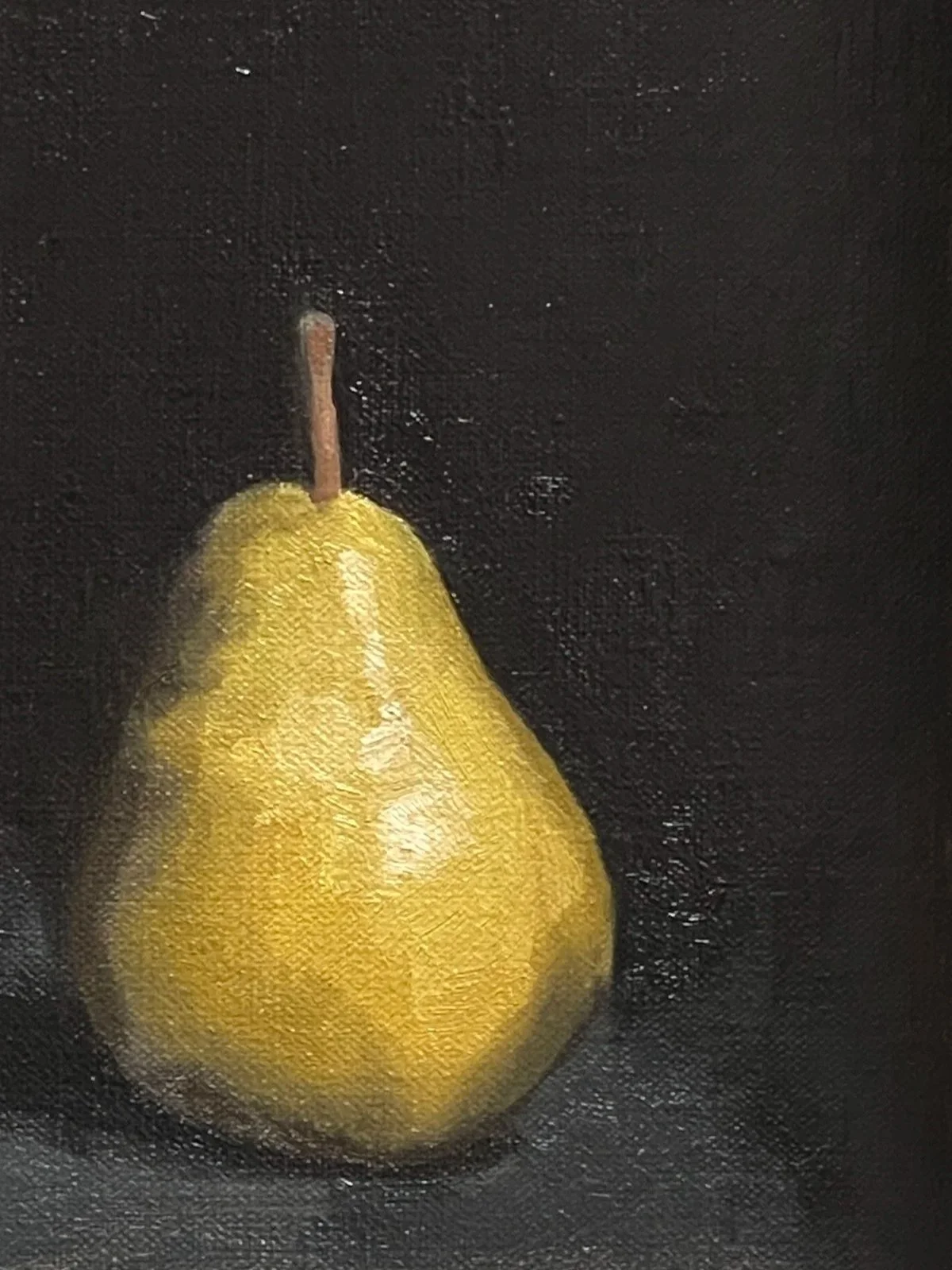 Painting of a pear from life, 2026