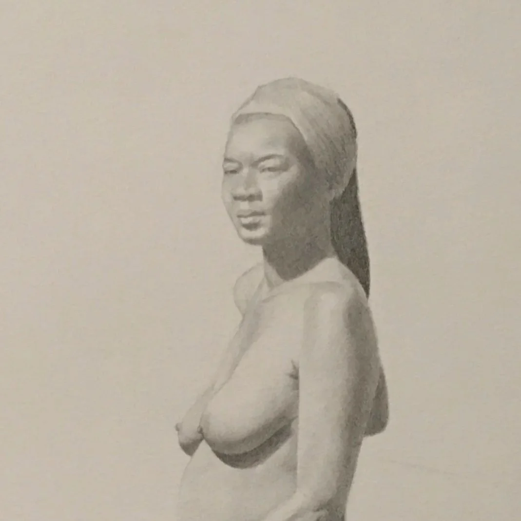 Figure drawing from life in pencil