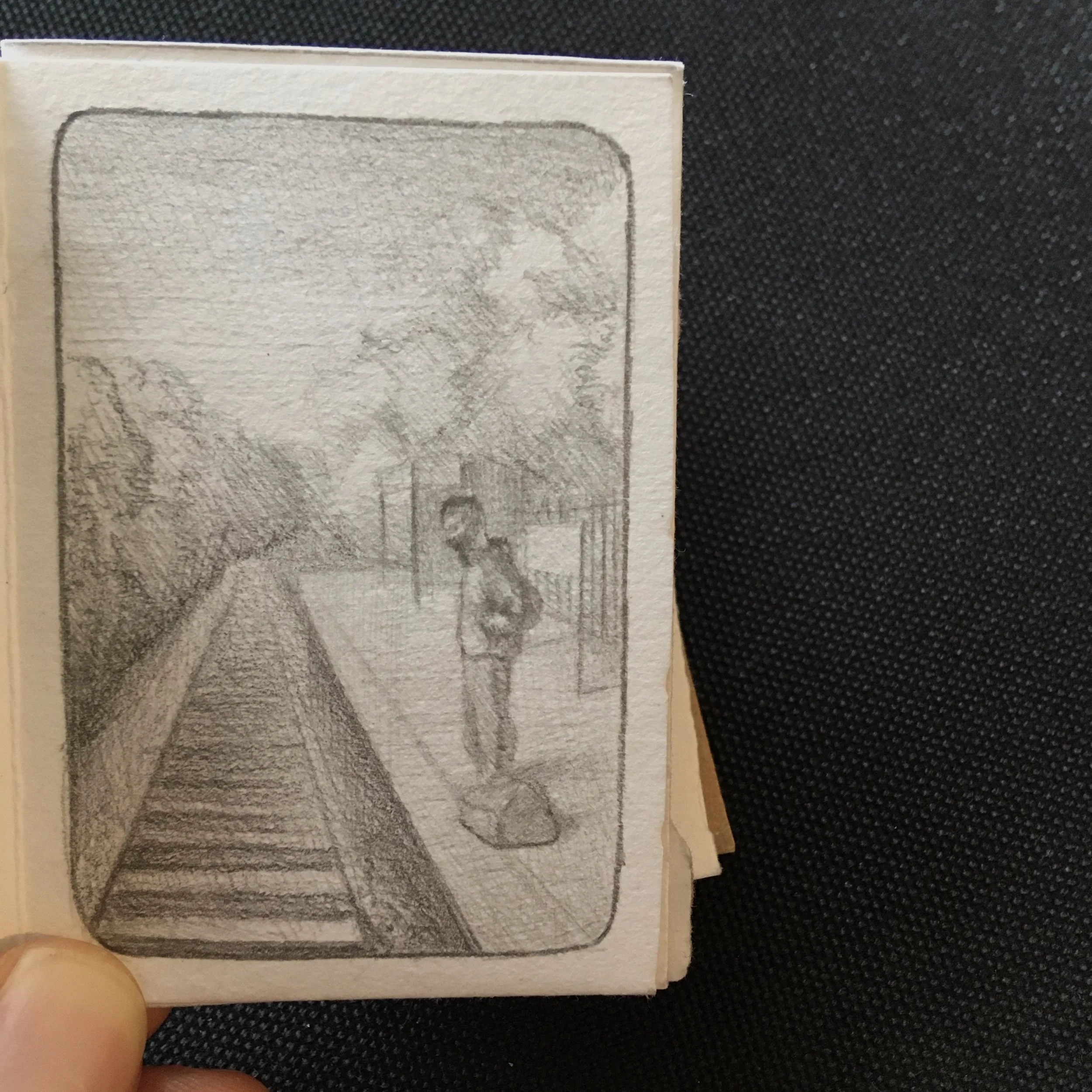 Pencil on paper illustrated short story of a train ride from Falmouth to London in the 2021 lockdown.