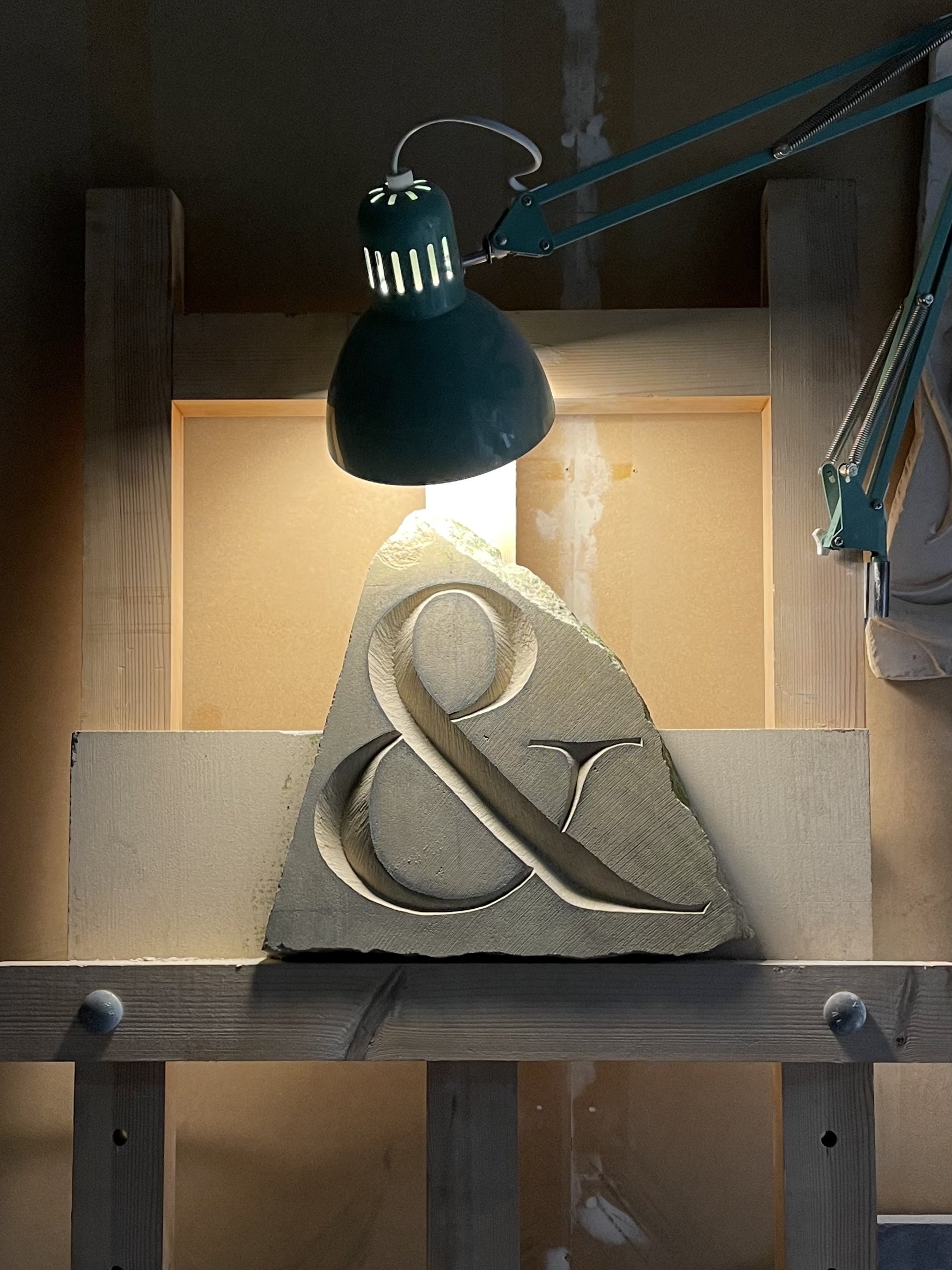 Ampersand.
Carving in Caen stone.
2024.
Sold