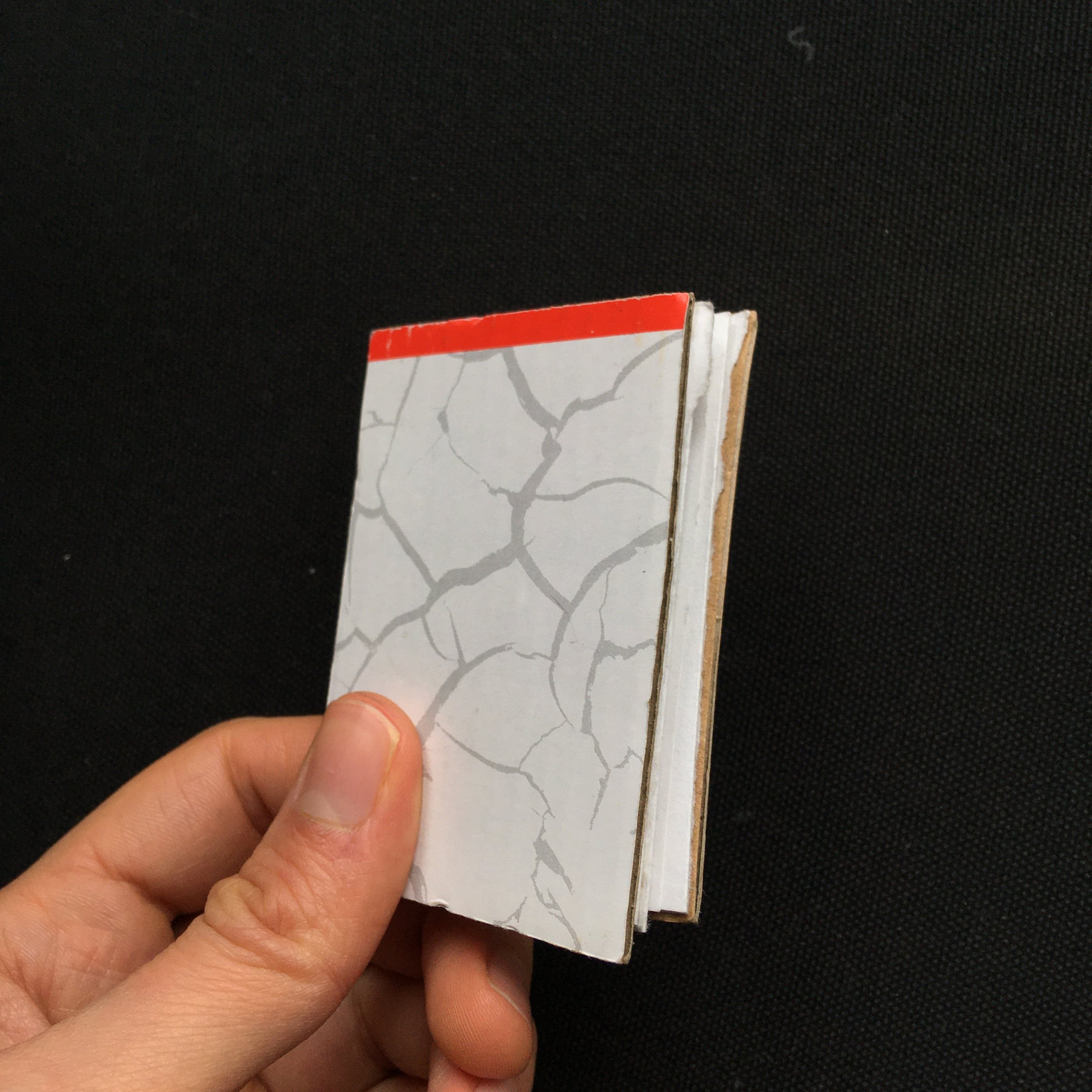 Recycled cardboard book cover for a pencil illustration of a train journey from Falmouth to London.