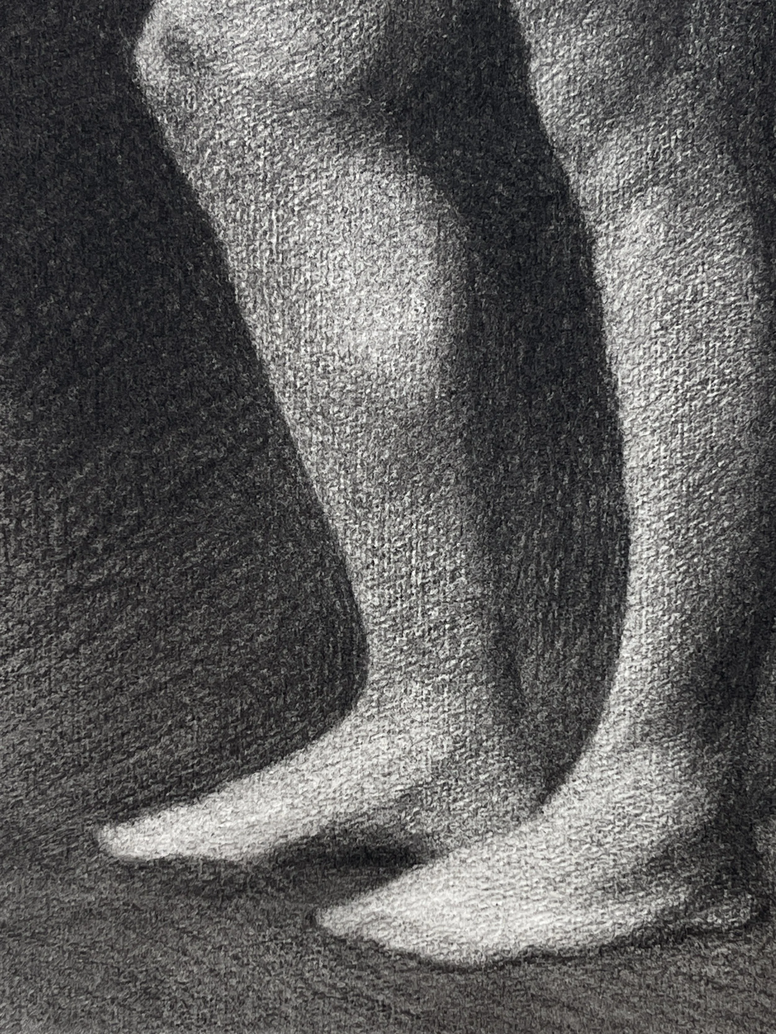 Charcoal figure drawing made in Florence.