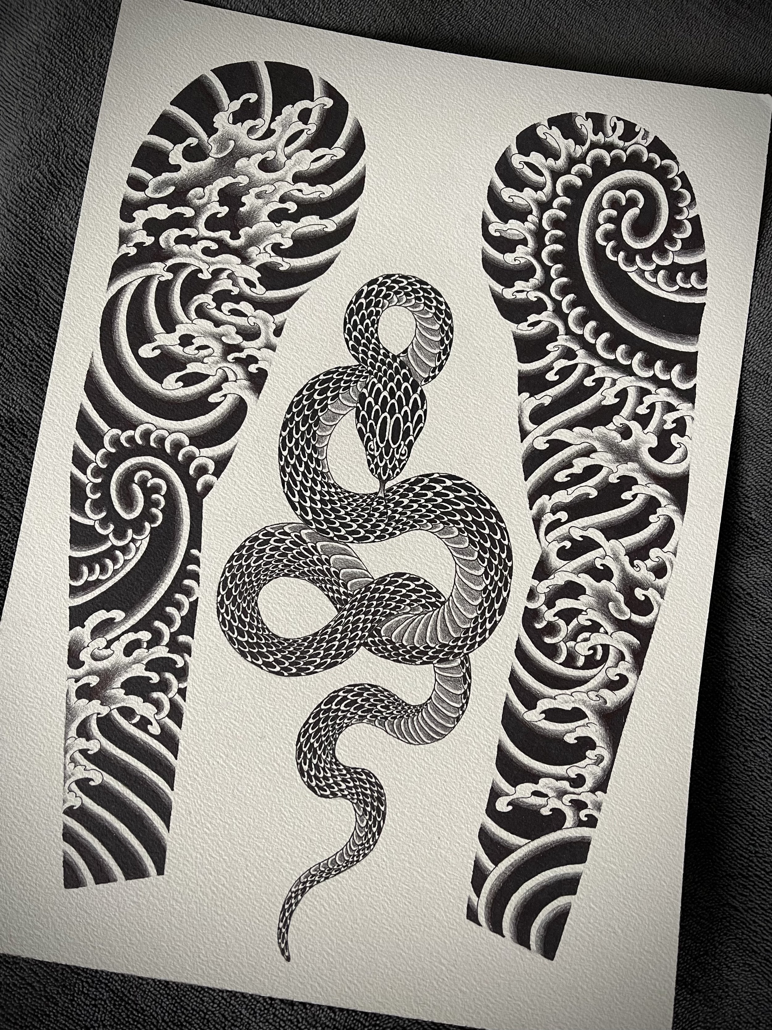 japanese sleeves waves and snakes tattoo design.jpg