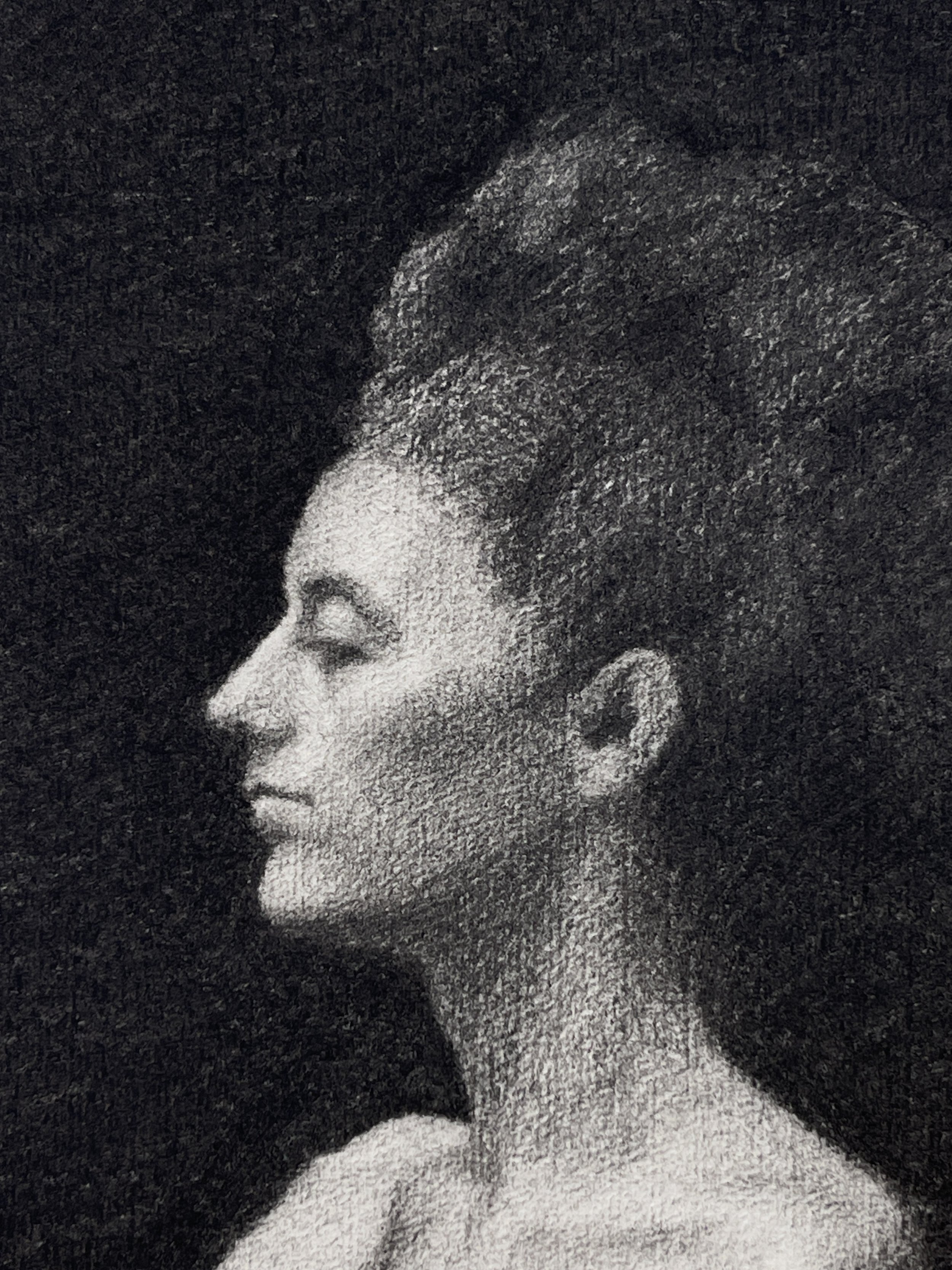 Charcoal figure drawing made in Florence, 2026