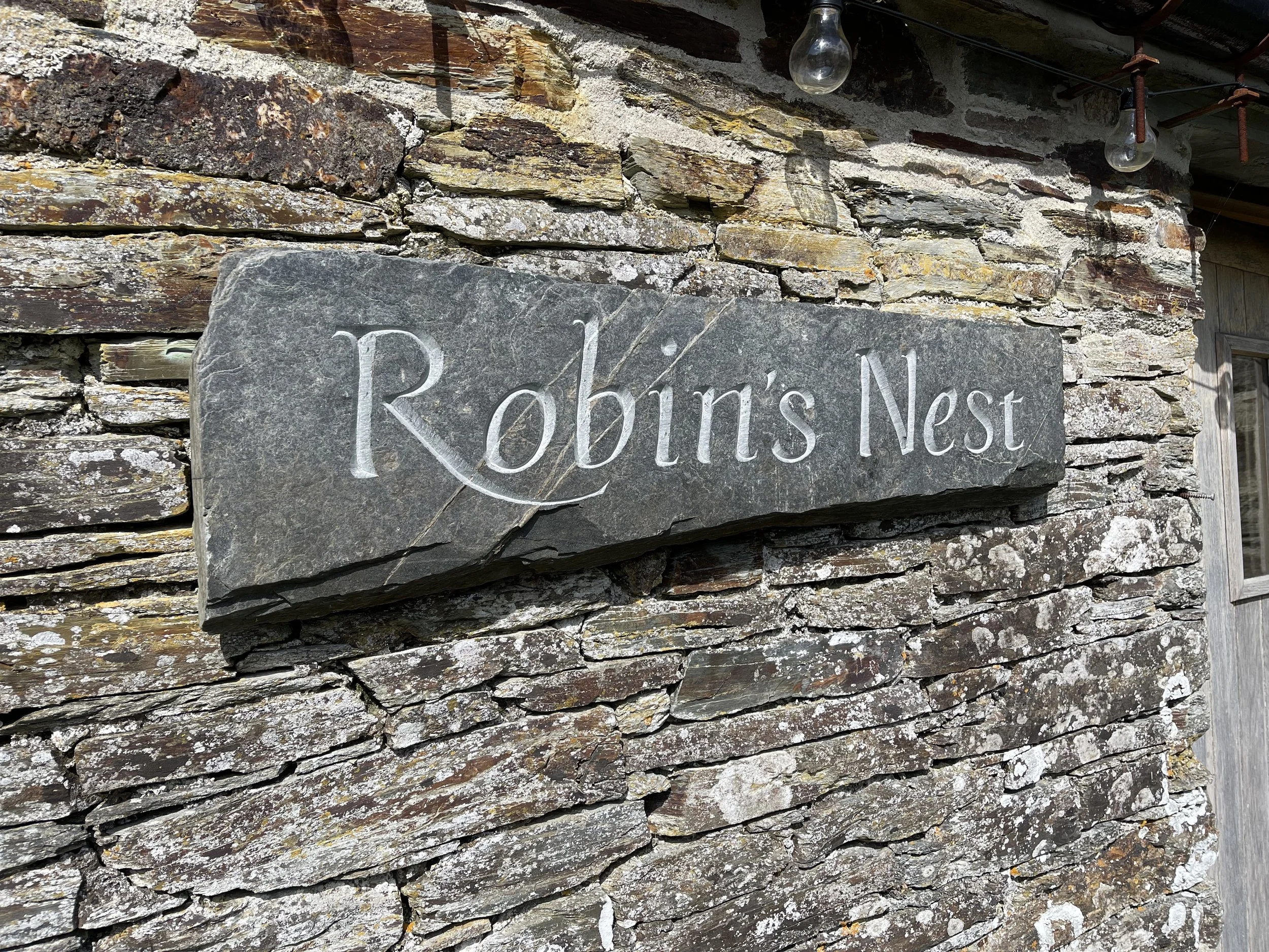 House sign.
Carved in reclaimed Delabole slate.
2024. Sold