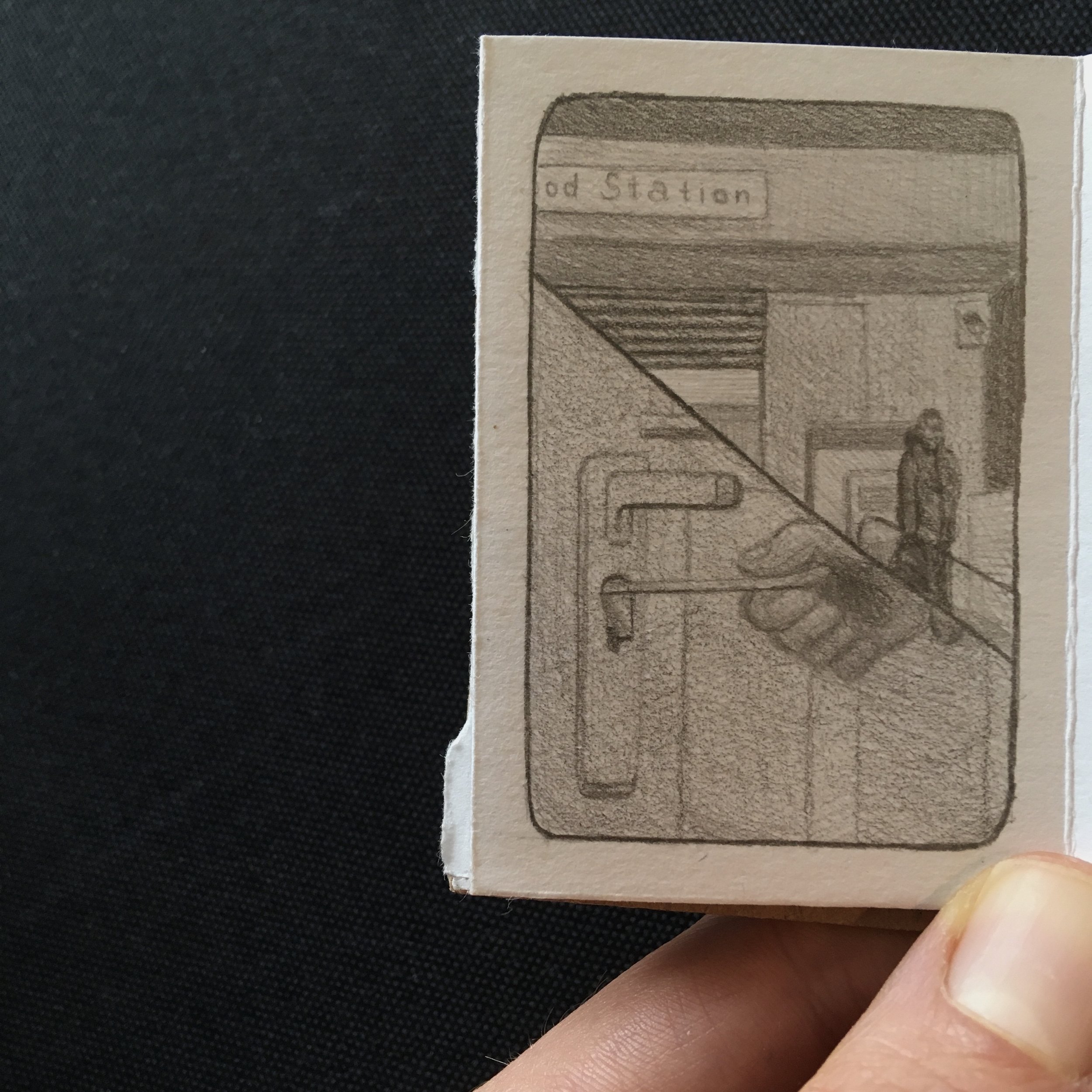 Pencil on paper illustrated short story of a train ride from Falmouth to London in the 2021 lockdown.