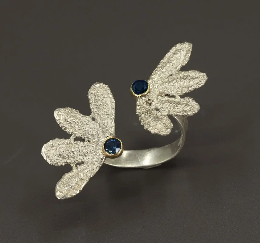 Midnight Bloom cocktail ring
