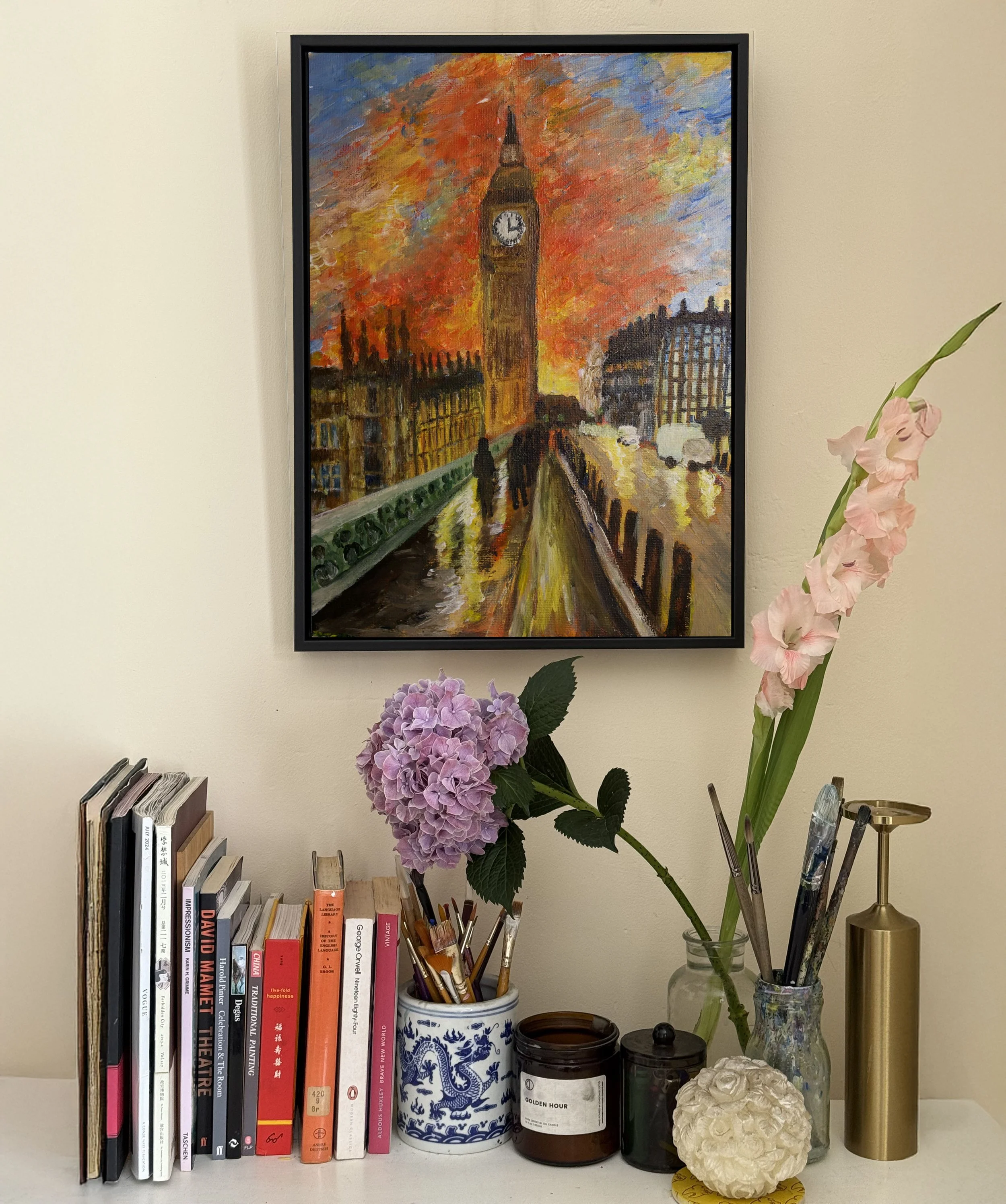 Sunset over Big Ben, A4 Size