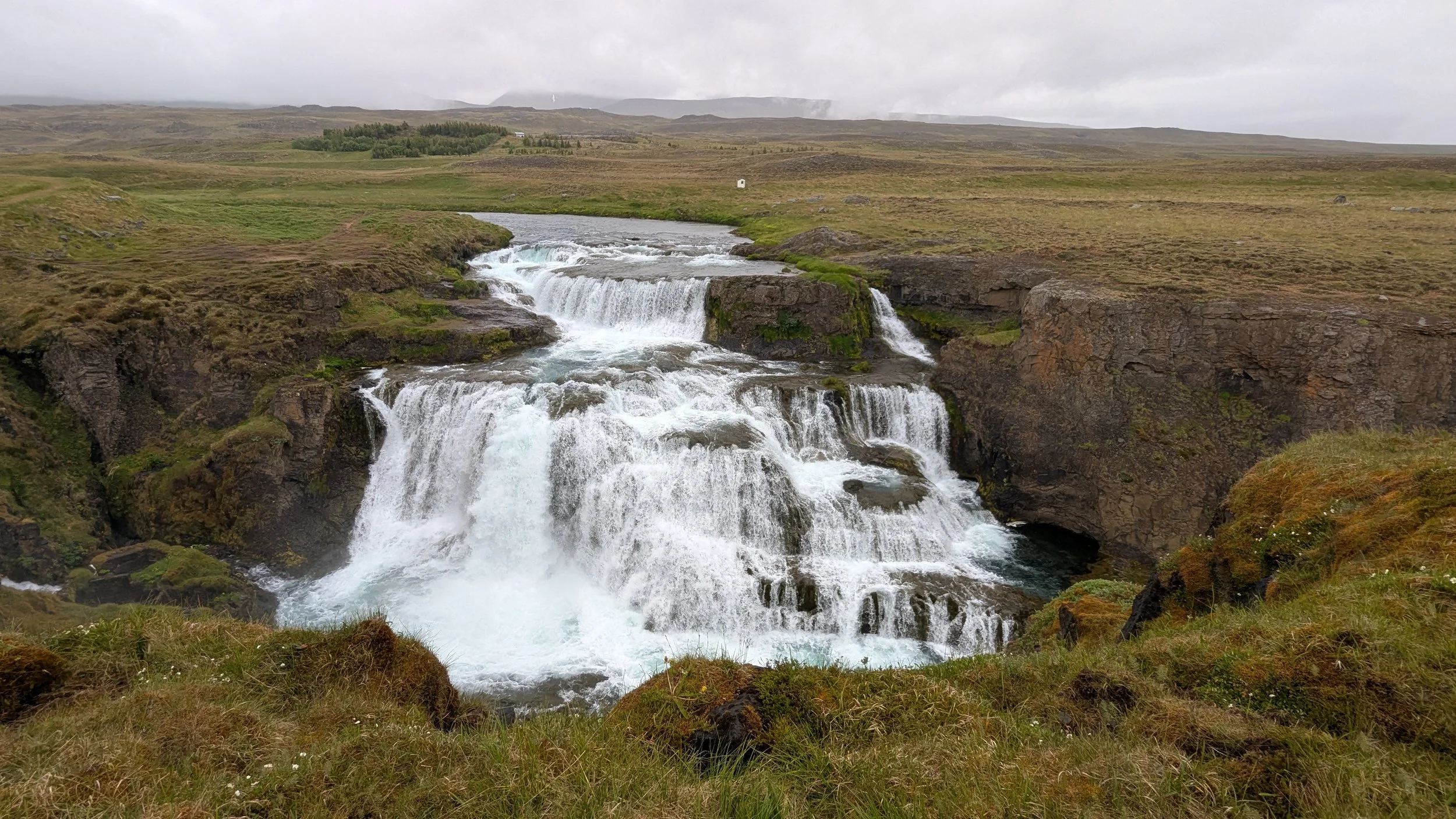 Waterfall near Fosslaug hot pot