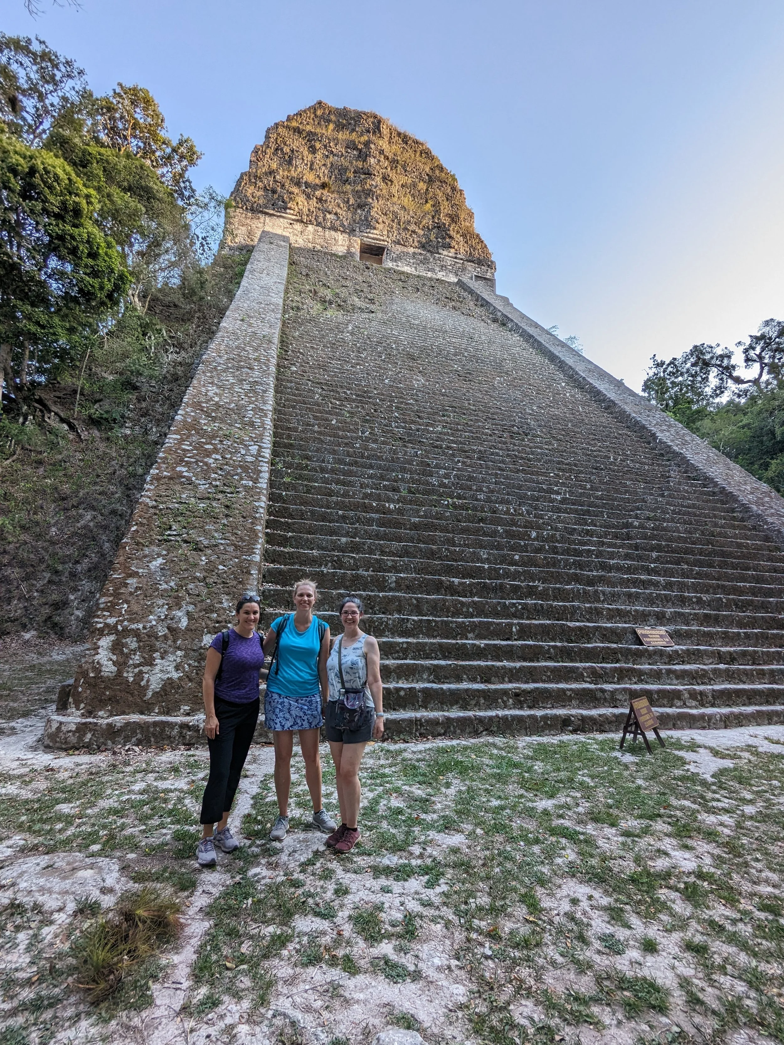 Brieanne, Janell, and friend in Tikal, Guatemala