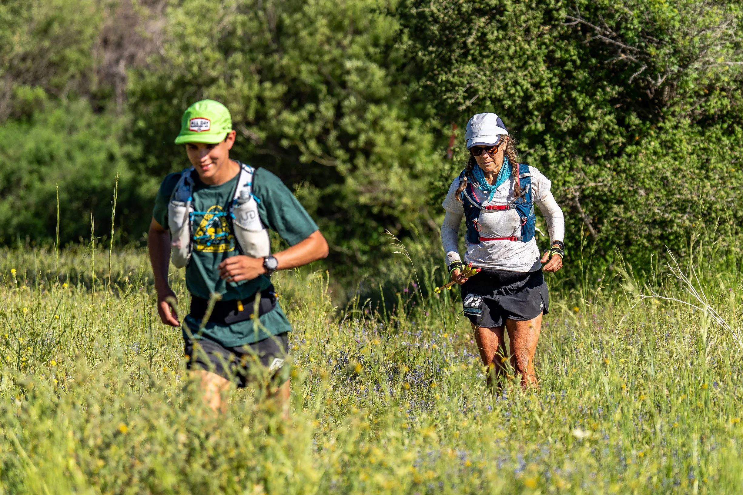 Susan Lanz running on meadow