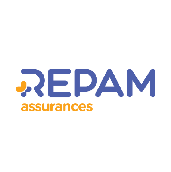 Logo de REPARAM assurances avec un symbole en croix orange et le texte en bleu et orange.