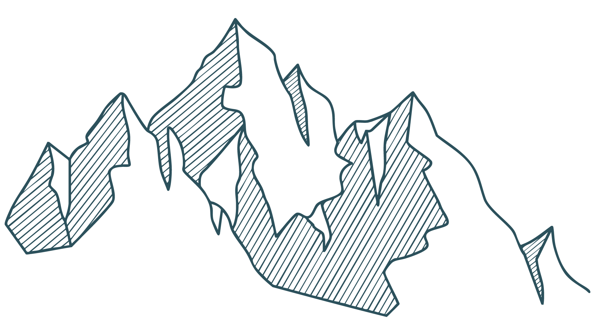 Carte 3D de montagnes avec lignes de contour en bleu sur fond noir