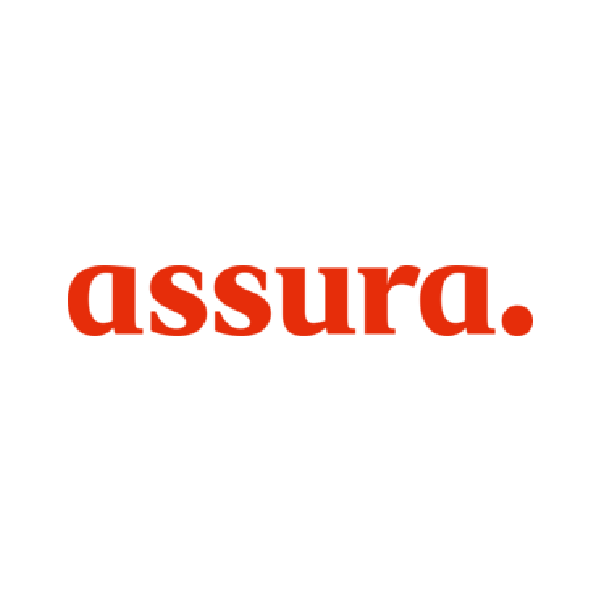 Le logo d'Assura avec le nom en rouge sur fond noir.