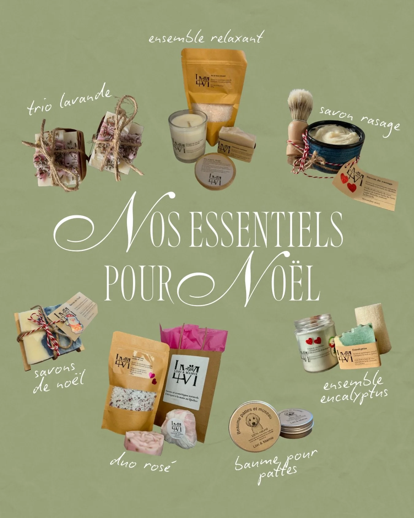 ✨Les musts du temps des F&ecirc;tes, version Lori &amp; Mamie.✨
Parfaits pour g&acirc;ter ceux que t&rsquo;aimes&hellip; ou juste toi-m&ecirc;me 👀💗 #cadeau #christmastime #christmasgiftideas #entreprisequebecoise #faitalamain