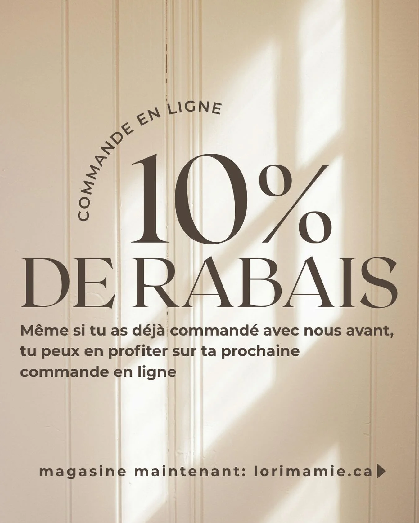 10% OFF sur ta premi&egrave;re commande en ligne 🤍 (m&ecirc;me si tu as d&eacute;j&agrave; command&eacute; il est applicable !! ) 

C&rsquo;est le moment parfait pour tester&hellip; ou te g&acirc;ter encore une fois 👀

Ajoute tes favoris au panier 