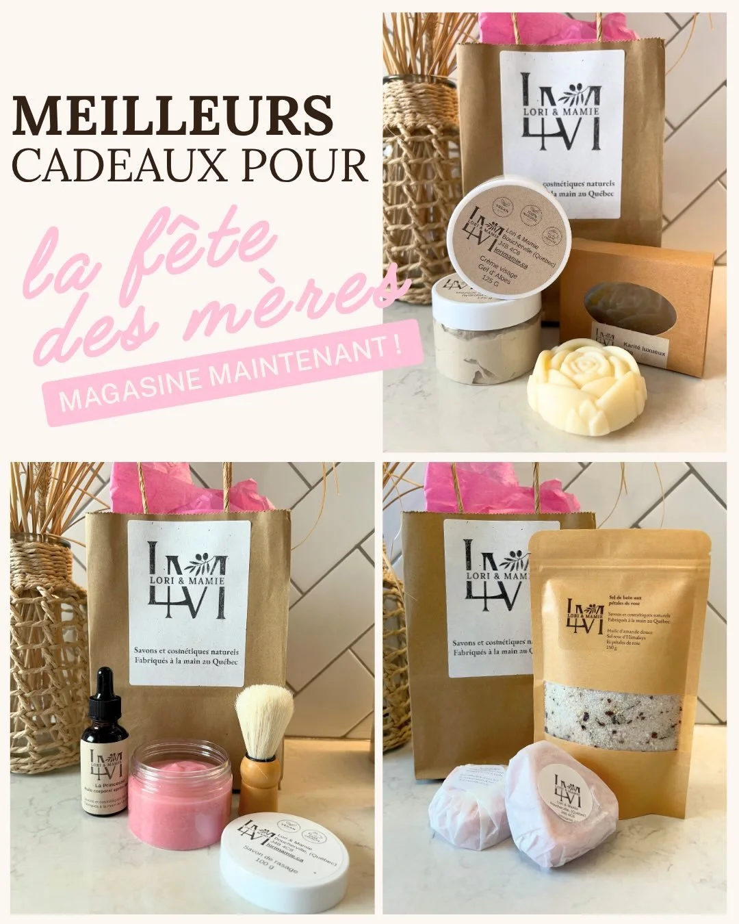 Toujours pas de cadeau pour la f&ecirc;te des M&egrave;res ? 💐🩷
 On a exactement ce qu&rsquo;il te faut. Magasine maintenant chez lorimamie.ca