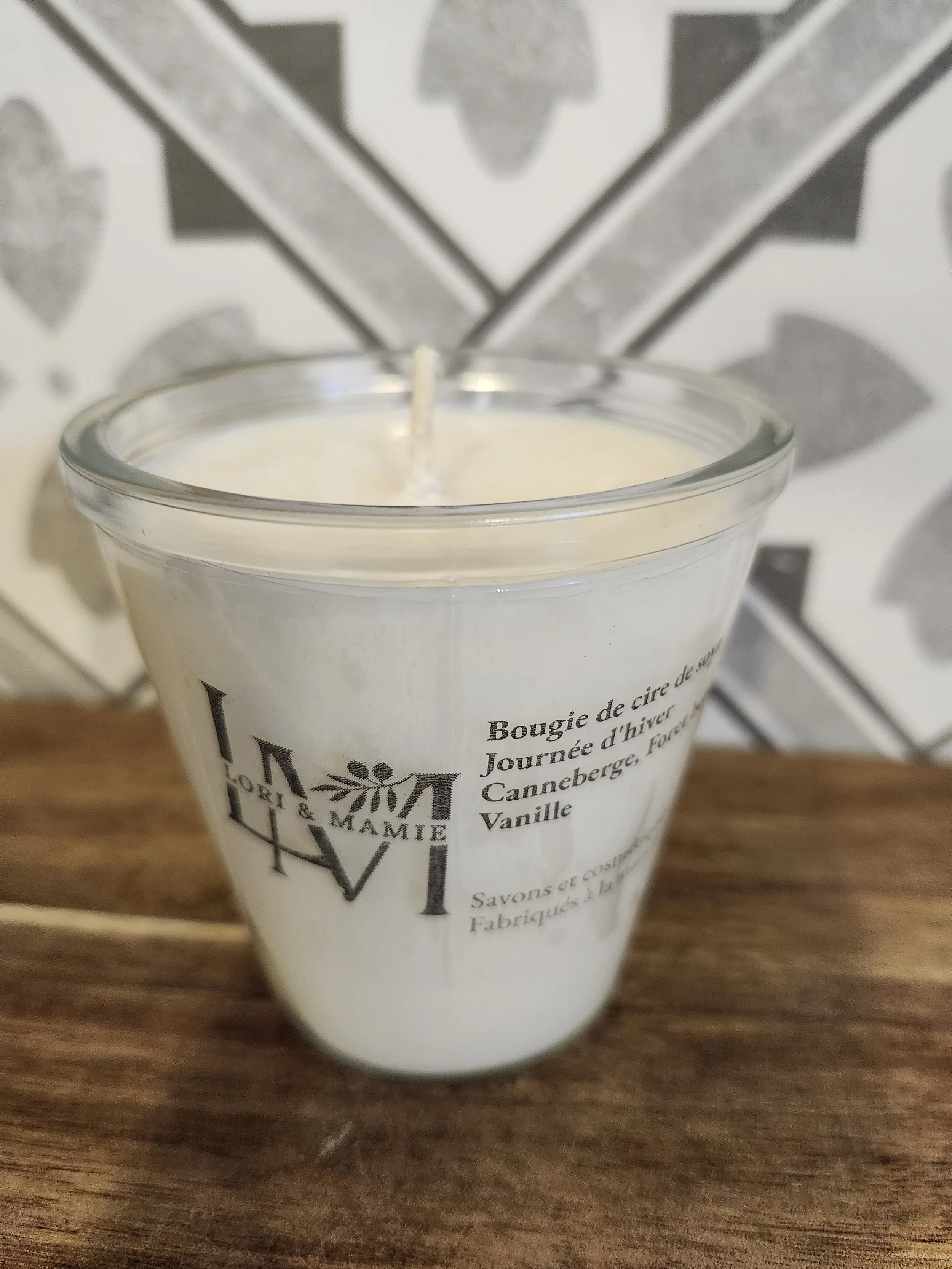 Bougie de cire de soya personnalisée