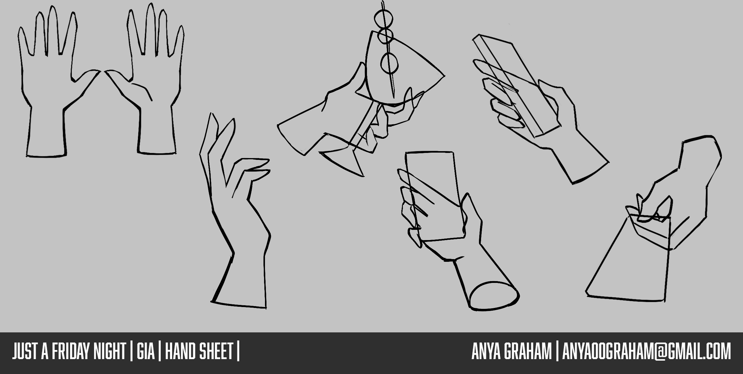 Hand Gesture Sheet for Character Gia