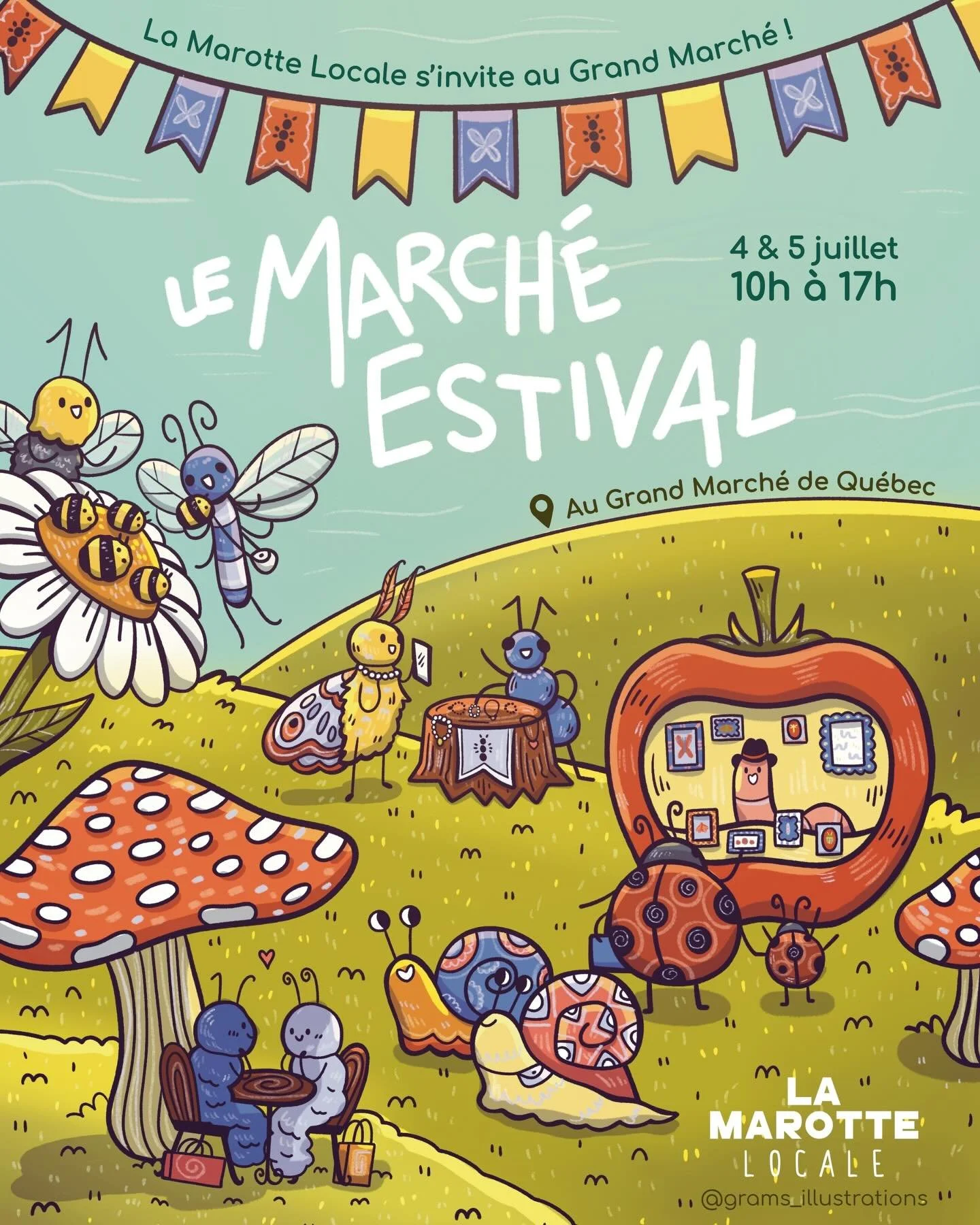 Le March&eacute; Estival de @lamarotte_locale est dans moins d&rsquo;un mois! 🥹😍

Je suis tr&egrave;s contente d&rsquo;avoir &eacute;t&eacute; choisie parmi de nombreux artisans pour participer au march&eacute; estival au @grandmarcheqc! Et je suis